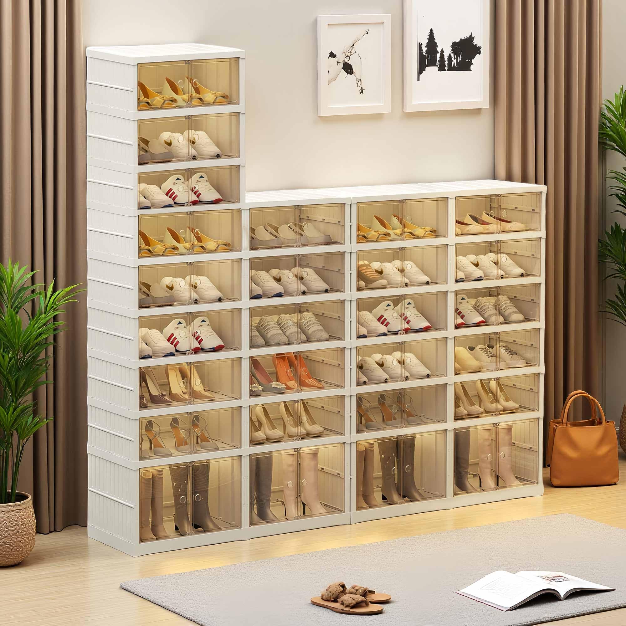 ZENTOBAX 9-Tier Foldable Shoe Rack Organizer for Closet, Holds 36
