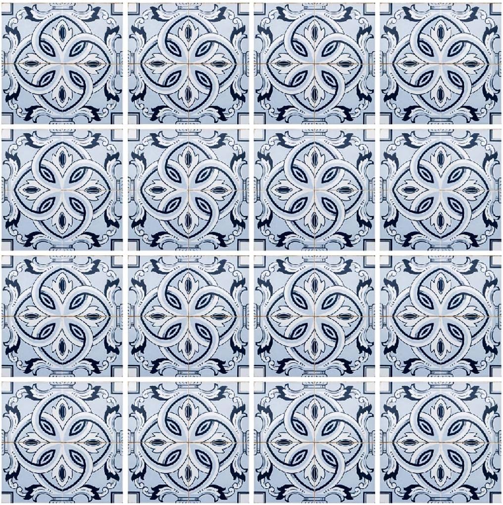 RoyalWallSkins Tile Decals 4x4 Inch - Set of 16 - Self Adhesive Peel and Stick Tile Stickers for Backsplash Bathroom Kitchen Home Decor (Lagos TAD161016)