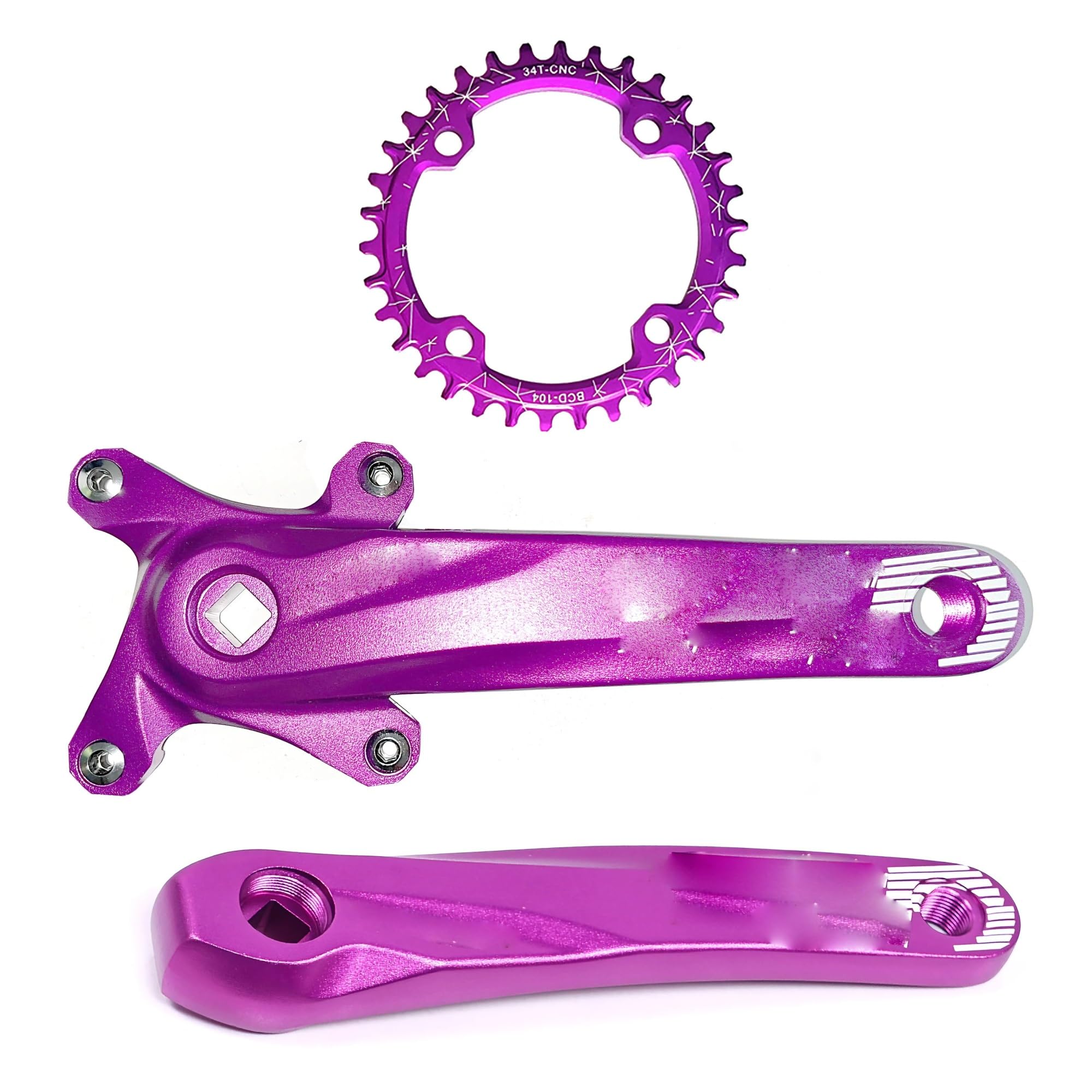 Generico Guarnitura conica Quadrata for Mountain Bike, pedivella MTB in Lega di Alluminio da 170 mm Lega di Alluminio 6061