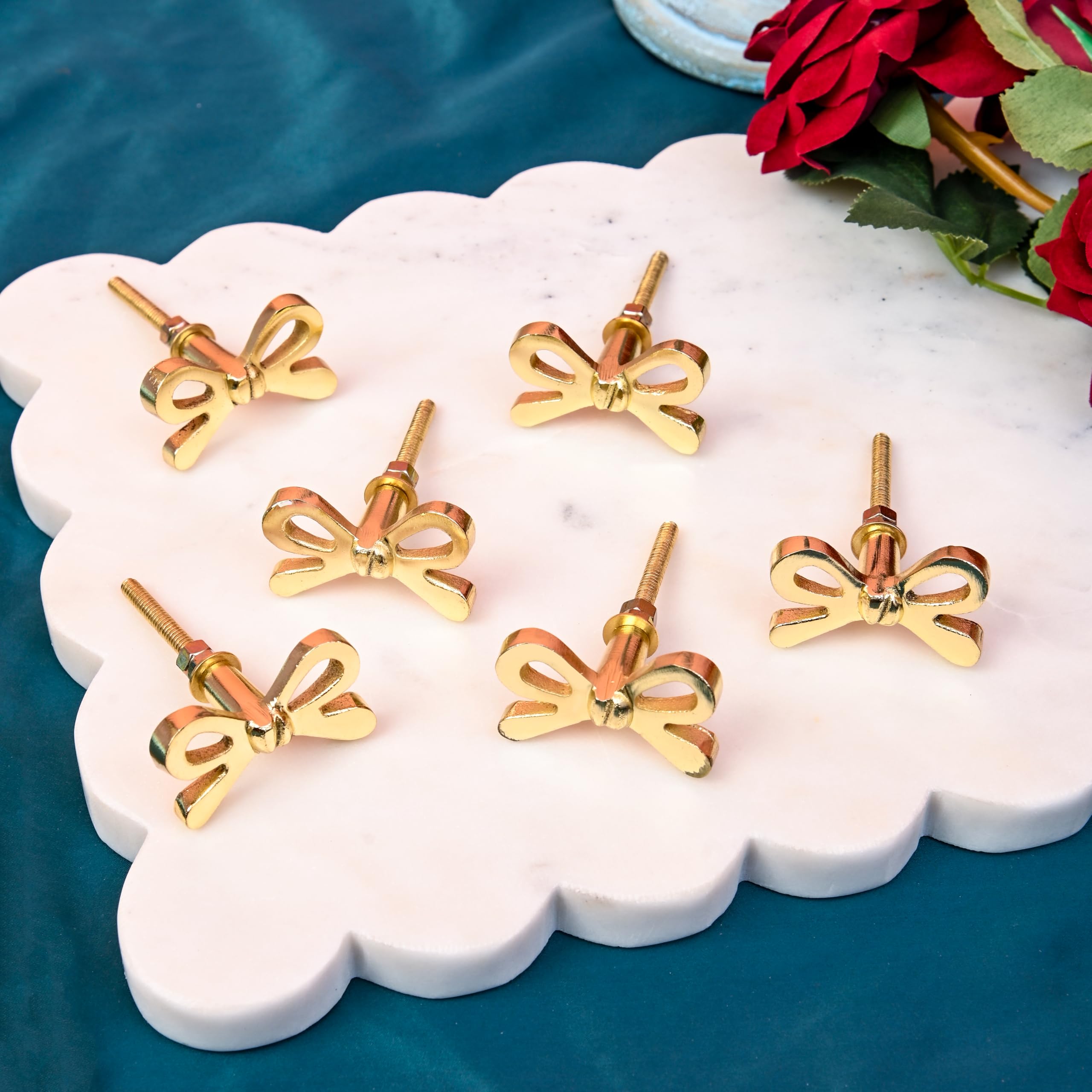 slim fit dress slacks Goldenwarm Exquisite Bow Knob Gold Brass Drawer Knobs Dresser Handle Decor Furniture Hardware