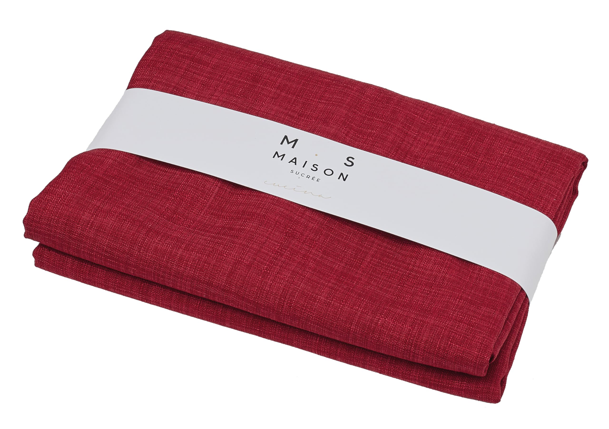 Mantel para 6 personas, redondo, antimanchas e impermeable, color liso, base Korin, 155 cm, redondo, para 6 personas (burdeos)