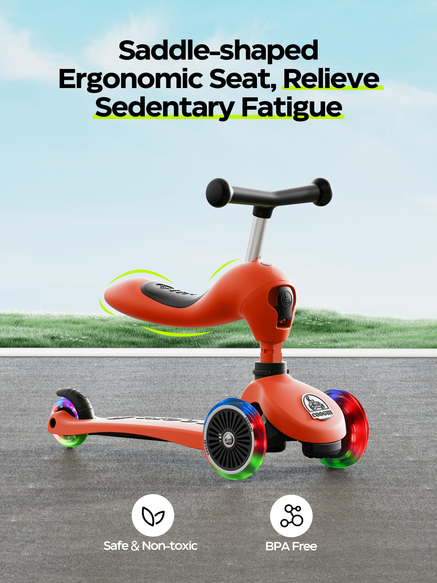 Amazon.co.jp: COOGHI 幼児用スクーター 3-in-1 子供用スクーター 点滅 