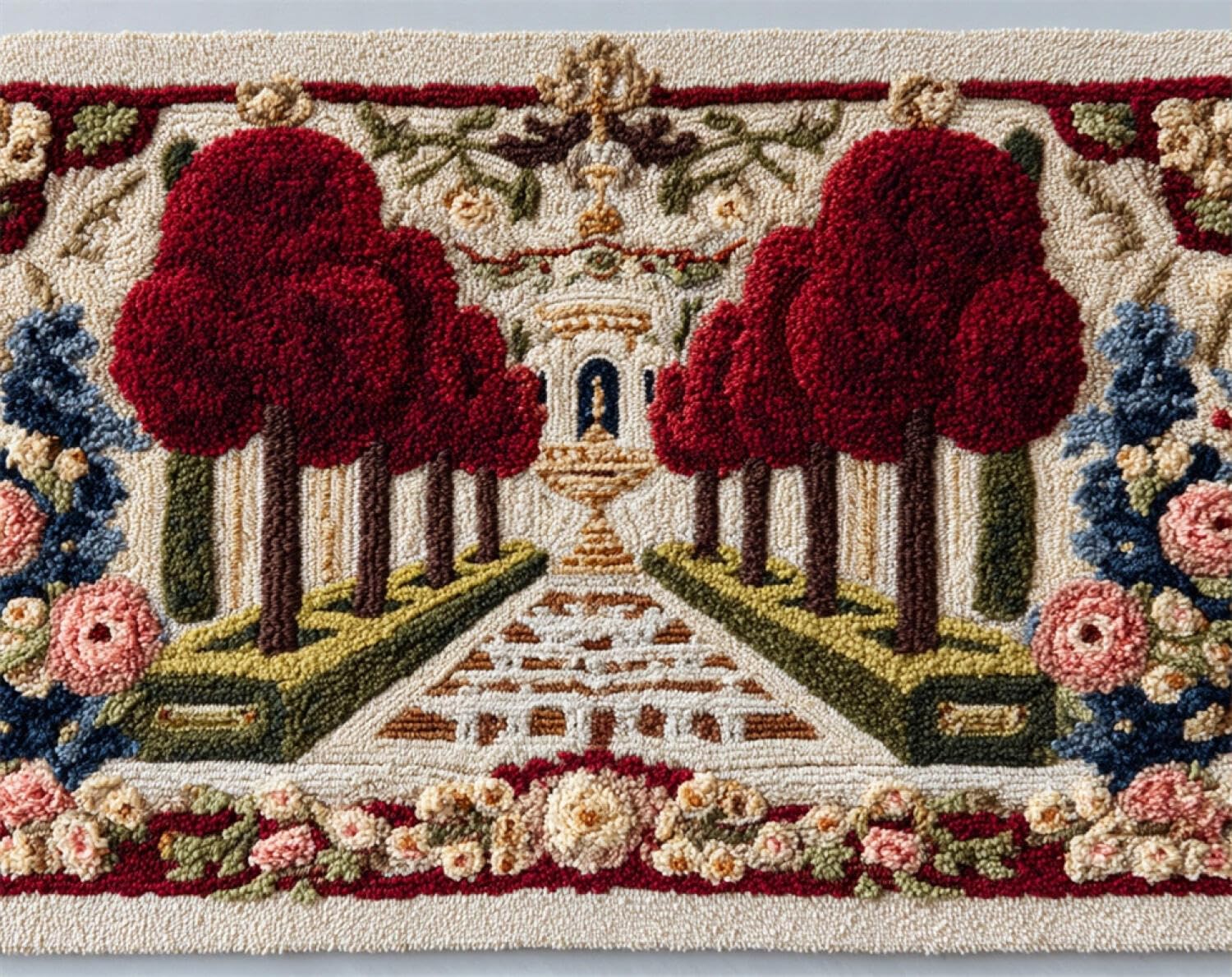 Henypt DIY Knüpfteppich Set Retro-Garten 90x120cm