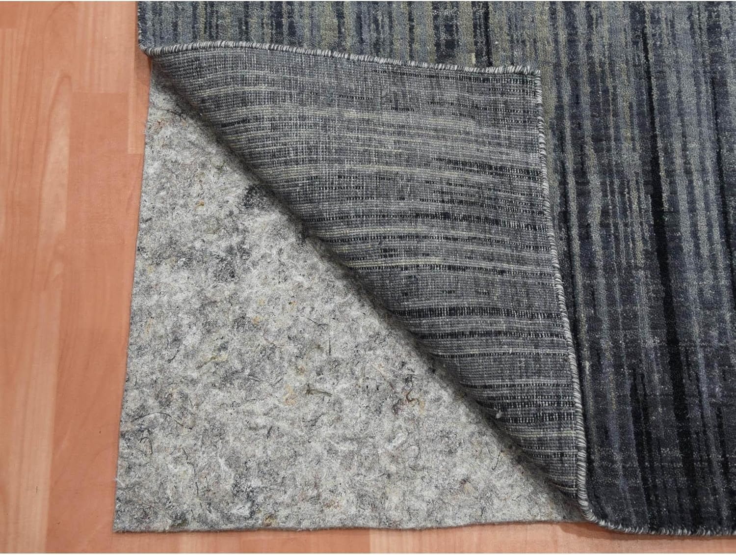 Gray and Black Pure Wool Hand Knotted Modern Ombre Design Densely Woven Runner Oriental Rug (2'6"x10'2")
