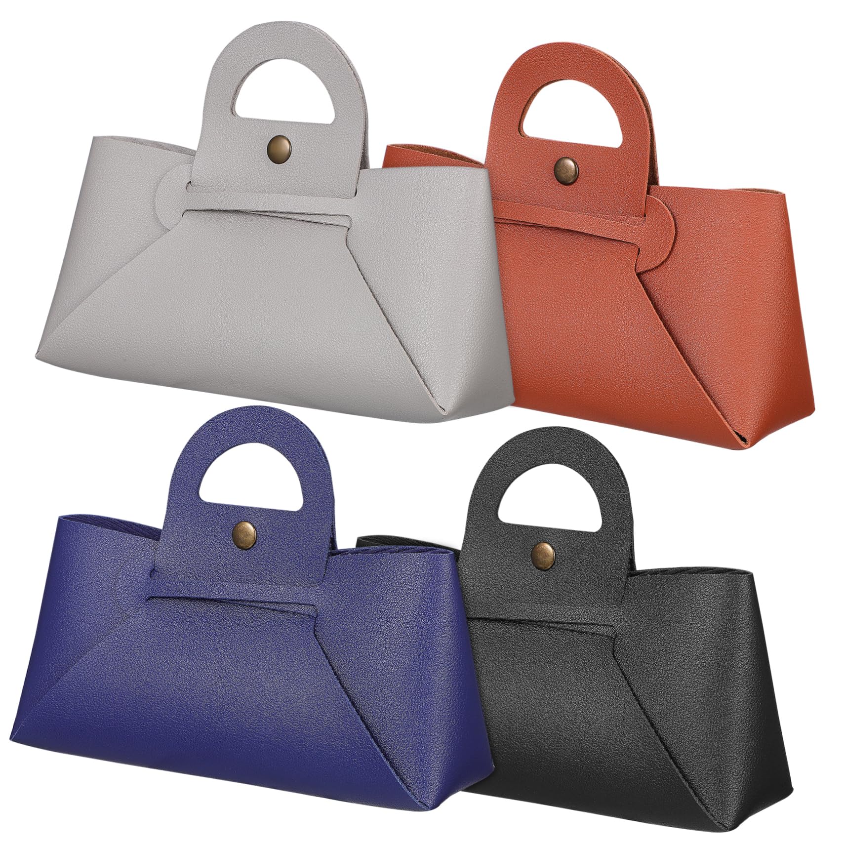FRCOLOR 4 Custodie per Occhiali da Sole Multi-funzionali Set in Pelle Pu con Manico Resistenti All'acqua, per Vacanze Estive e Attività All'aperto