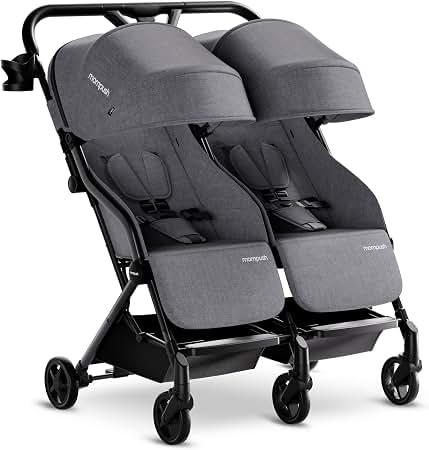 UPPAbaby G-Link V2 Double Umbrella Stroller / Lightweight Design / One-Step Fold + Recline / XL Basket + Canopy / Cup Holder Included / Jake (Black/Carbon Frame)