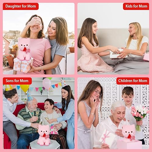 Miniatura 3 de Leokawin Animal de peluche de gato,Lindo peluche de gato para mamá,Juguetes de peluche de animales de gato,Peluches de gato amoroso Kawaii