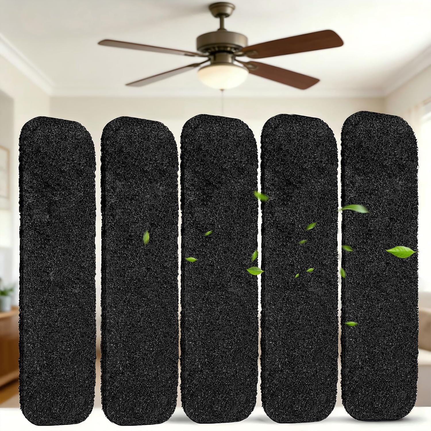 Ceiling Fan Filters for Blades, 5Pcs Activated Coconut Shell Carbon Ceiling Fan Air Purifier Pads, Easily Sticks Unscented Air Filters for Common Household Contaminants | Air Purifier Pads, Unscented, Easy Stick-On, Household Contaminants, Common Use-picture-16