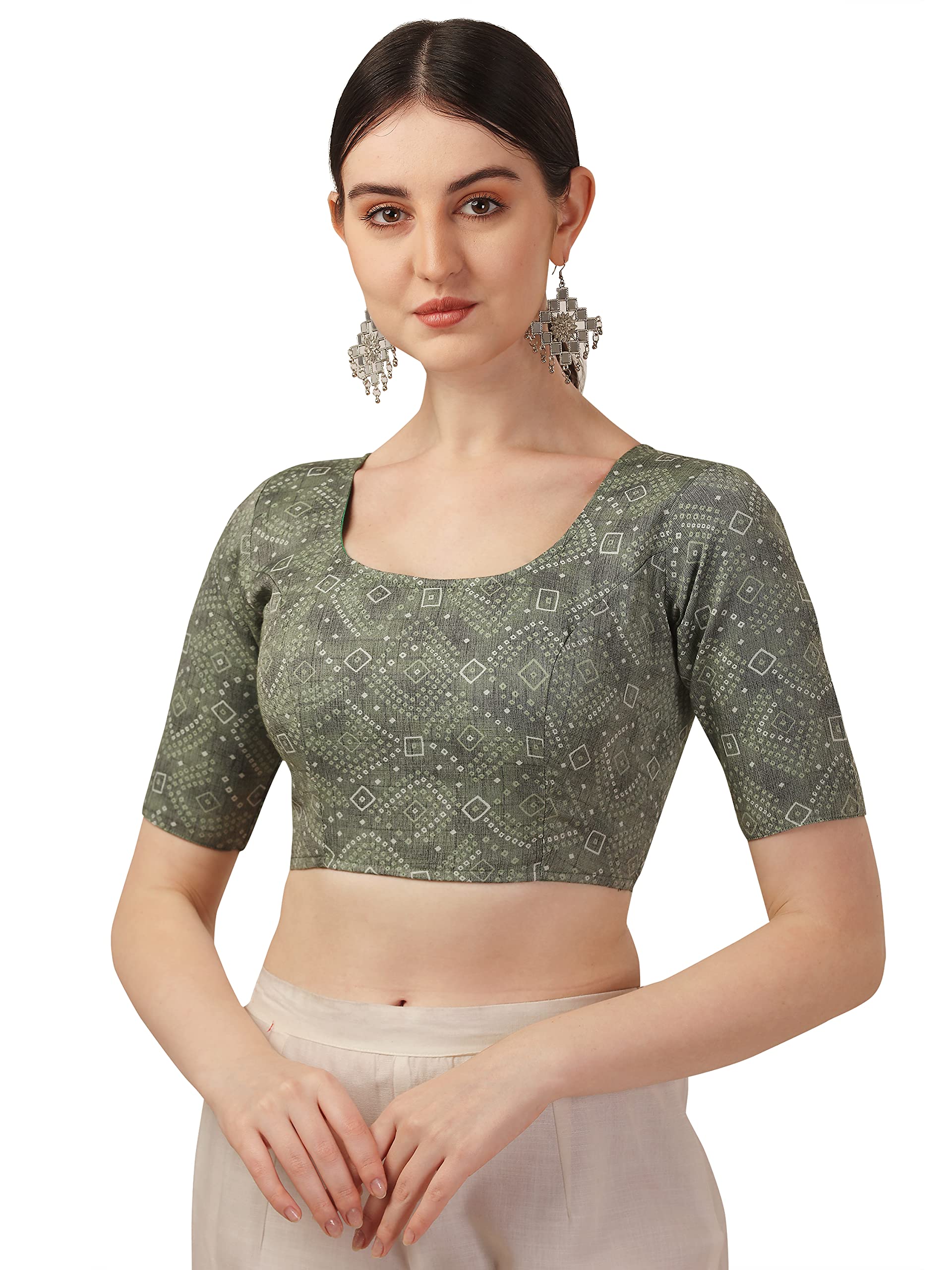 Oomph! Green Readymade Cotton Blouse For Women - Rbbl275M