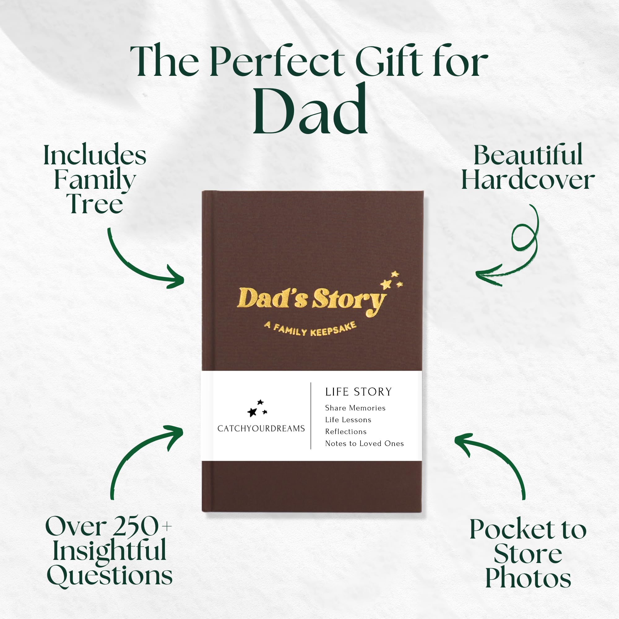 Dad's Story Journal (Hardcover with Case): A Meaningful Keepsake for a Father to Share His Life Journey and Memories, Includes 250+ Prompt Questions, Sentimental Gifts Idea