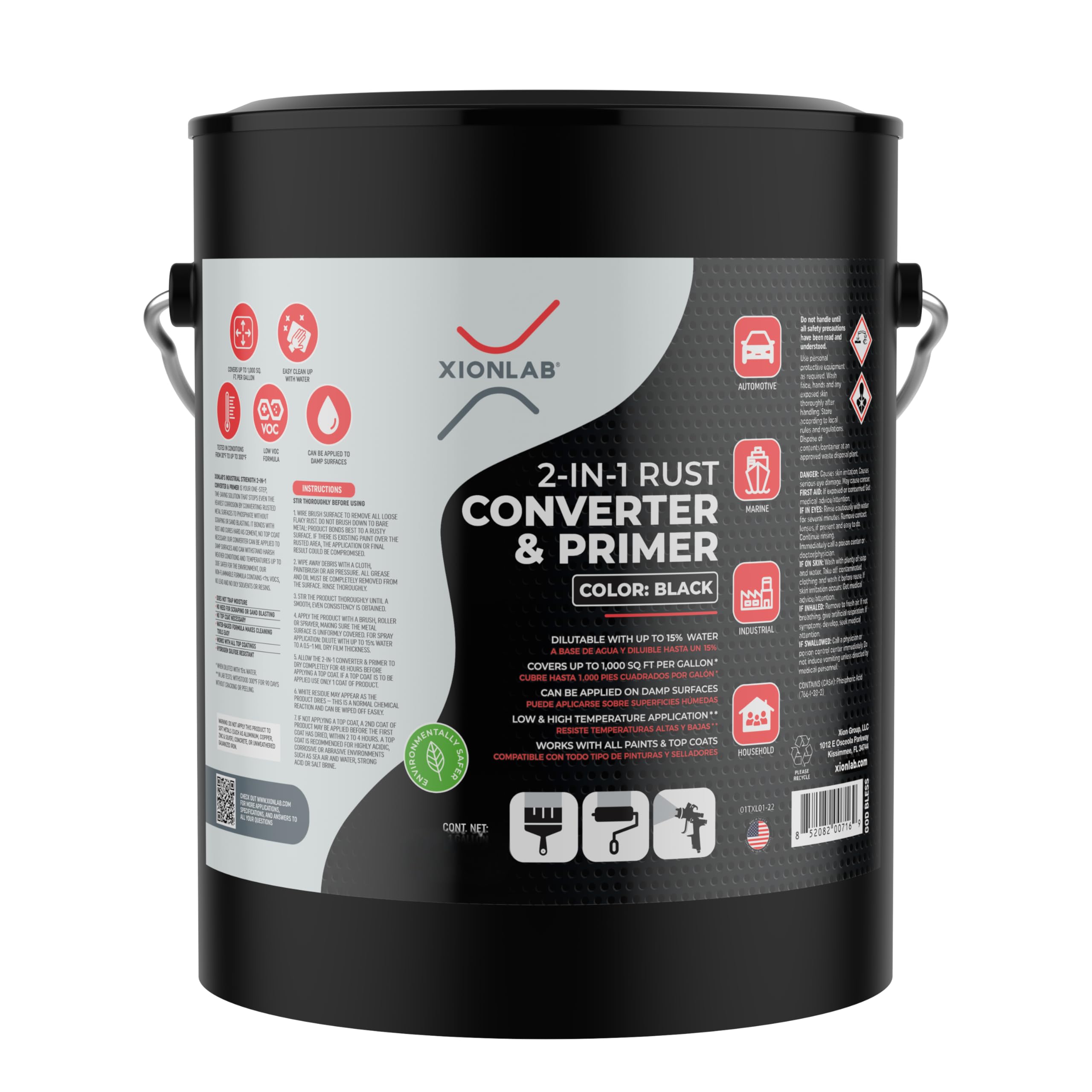 Photo 1 of Xion Lab 2-in-1 Rust Converter & Metal Primer - Black