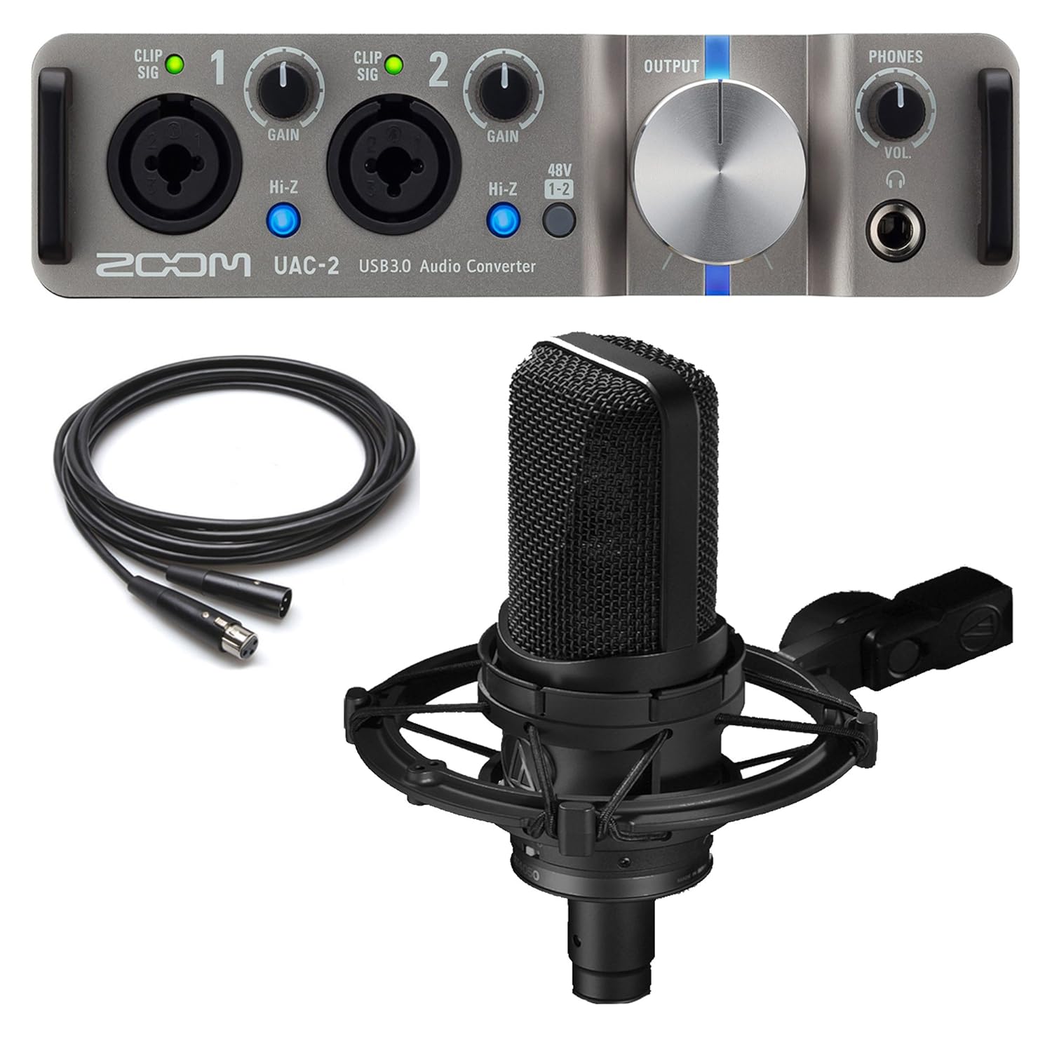 AudioTechnica AT4050 Condenser Microphone with Zoom UAC2 Audio