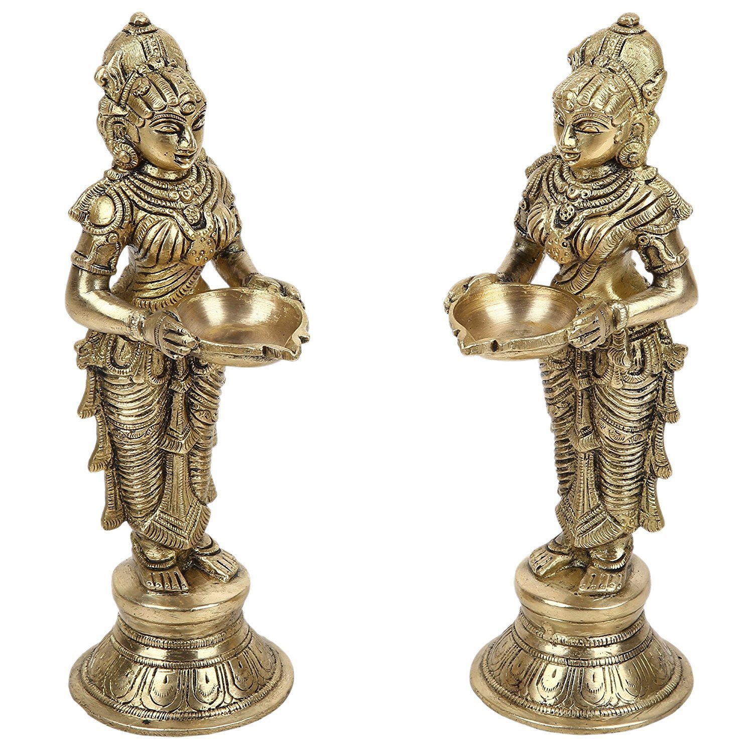 Buy ARTVARKO Handmade Welcome Lady Laxmi Deepluxmi Puja Decorations Indian Diwali Oil Lamp - 7 x 9 x 19.5cm Online at Best Prices in India