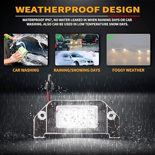 Miniatura 6 de Gempro Luces LED para matrícula, parachoques trasero, montaje de lámparas para Dodge Charger Challenger, Avenger Magnum Dart, 6000 K, color blanco,