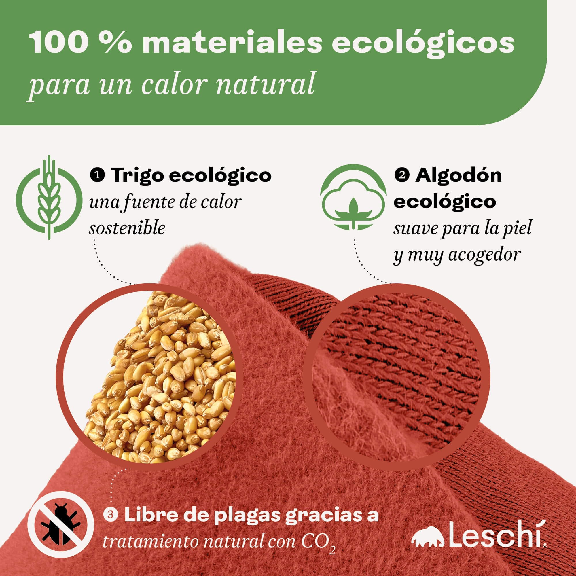 LESCHI Bolsa Semillas Microondas, Saco de Semillas de 100% Algodón y Trigo Orgánicos, Saco Térmico de Semillas para Microondas ideal para Cuello, Cervical y Espalda, 47x23 cm, Gata Clara roja