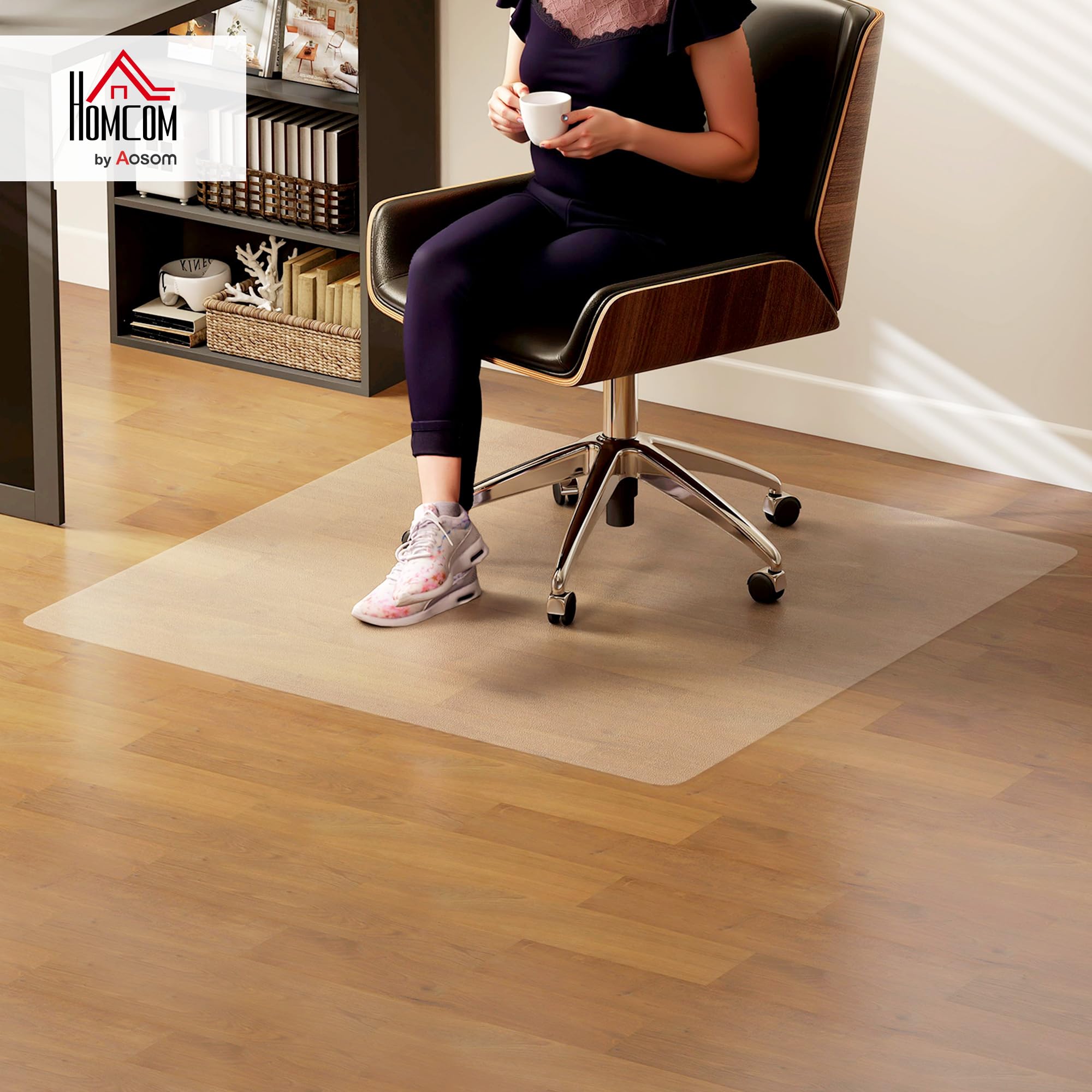 HOMCOM Tapis de Chaise de Bureau 120x120cm Rectangulaire Tapis de Protection antidérapants en Plastique Transparent