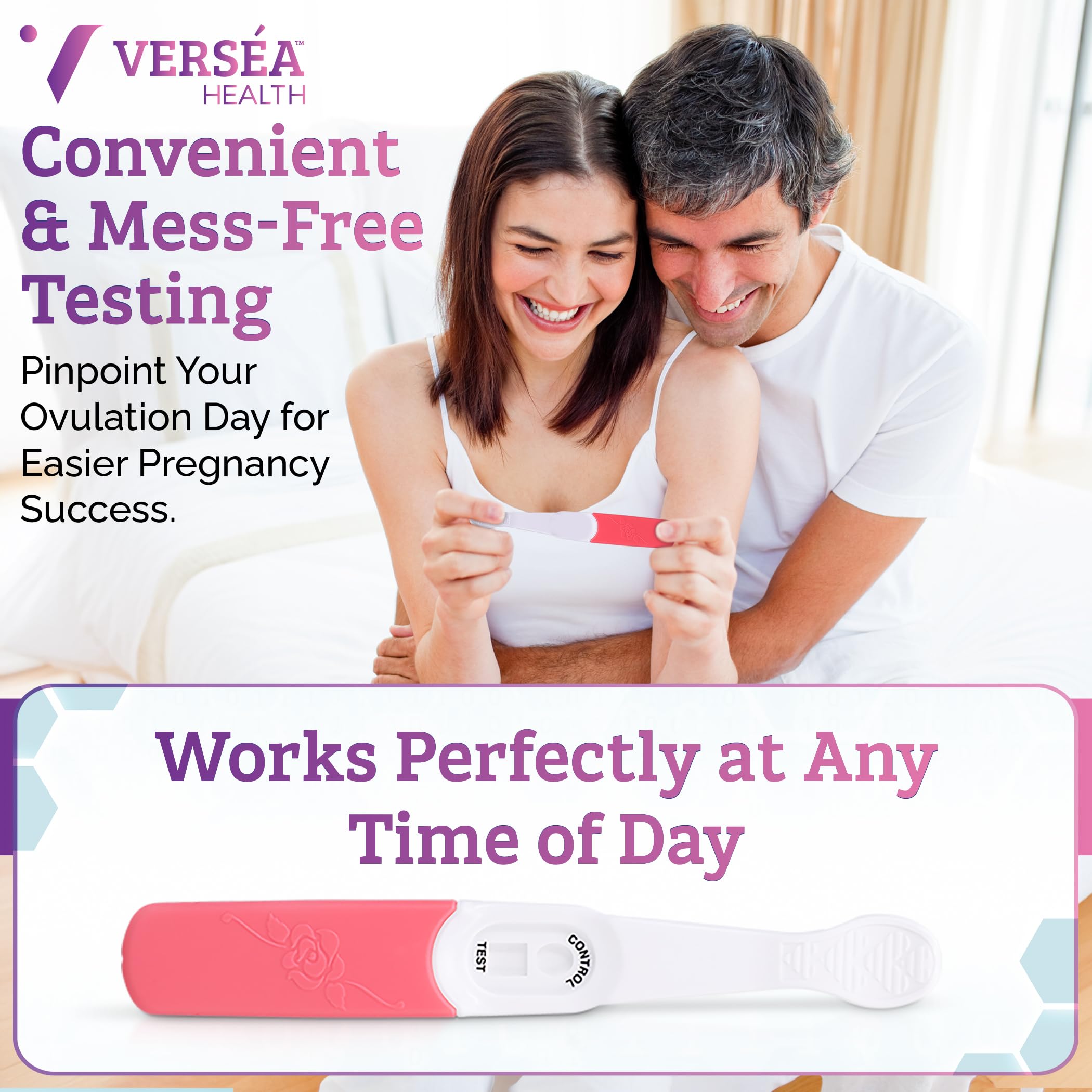 Versea Easy Lab Ovulation Midstream Tests, 5 Test Pack, 3 Minute Easy Read Result, Accurate Testing Kits, Easy Lab Home Test