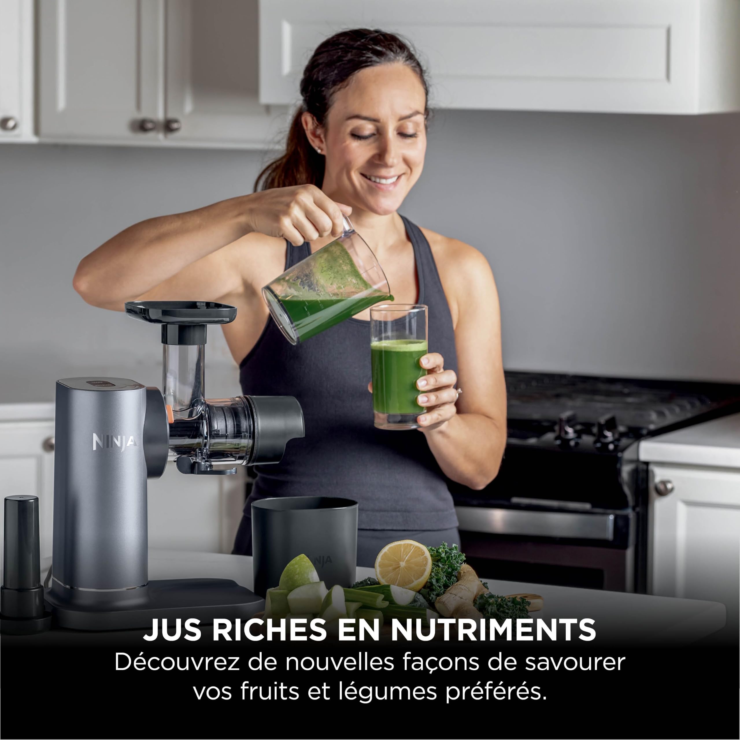 Ninja Extracteur de jus à pression à froid, 700 ml, 1,1 l, Gris JC151EU