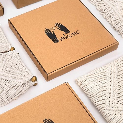 Miniatura 6 de Mkono Espejo de pared colgante con flecos de macramé, juego de 2 unidades, decoración redonda pequeña, espejo bohemio antiguo para apartamento, sala