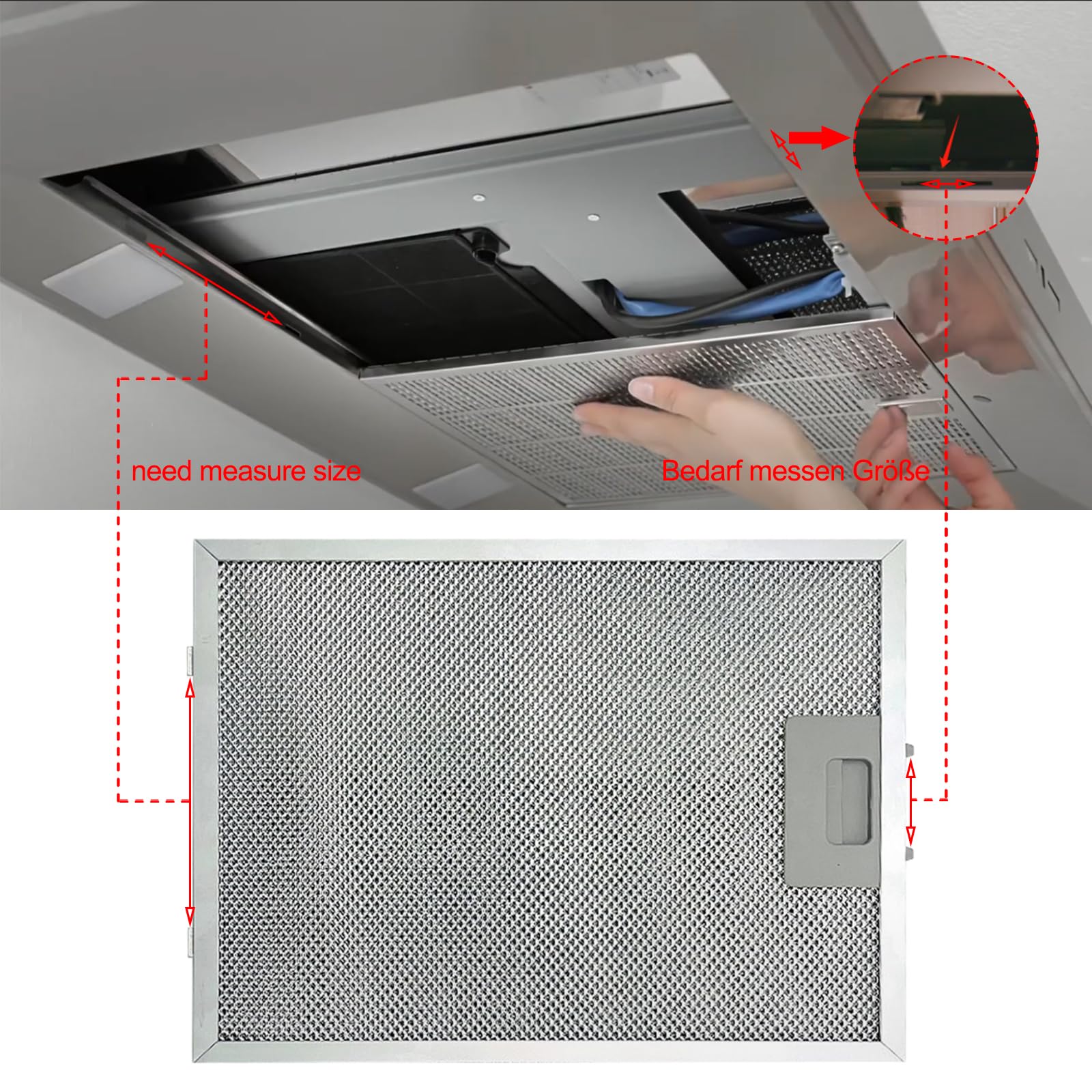 2 filtres en métal pour hottes, filtre de rechange (260 x 230 mm)
