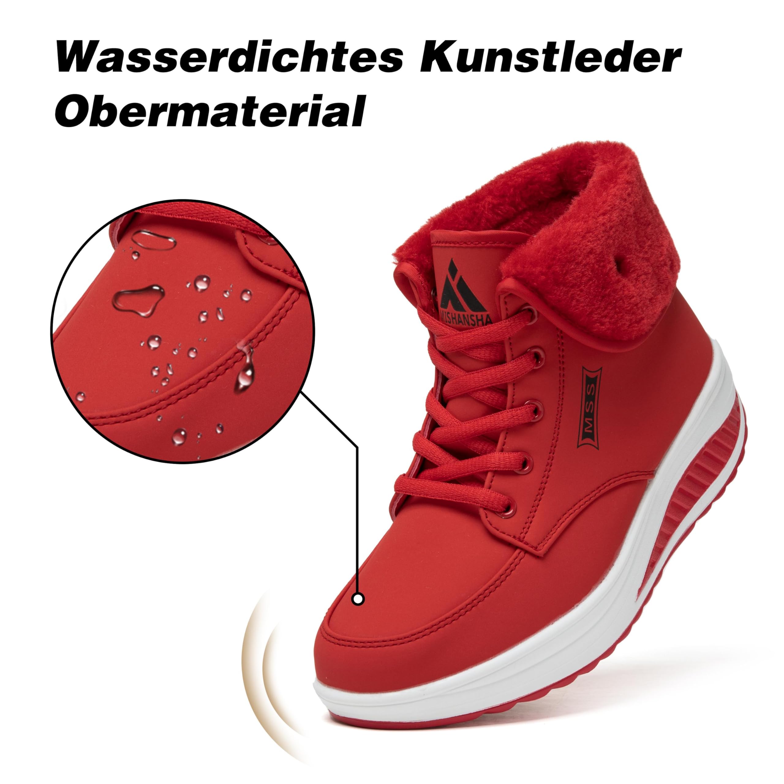 Mishansha Impermeabile Stivali Scarpe Neve Donna Scarponcini Invernali Calda Boots Antiscivolo Stivaletti All'Aperto Gr.36-42