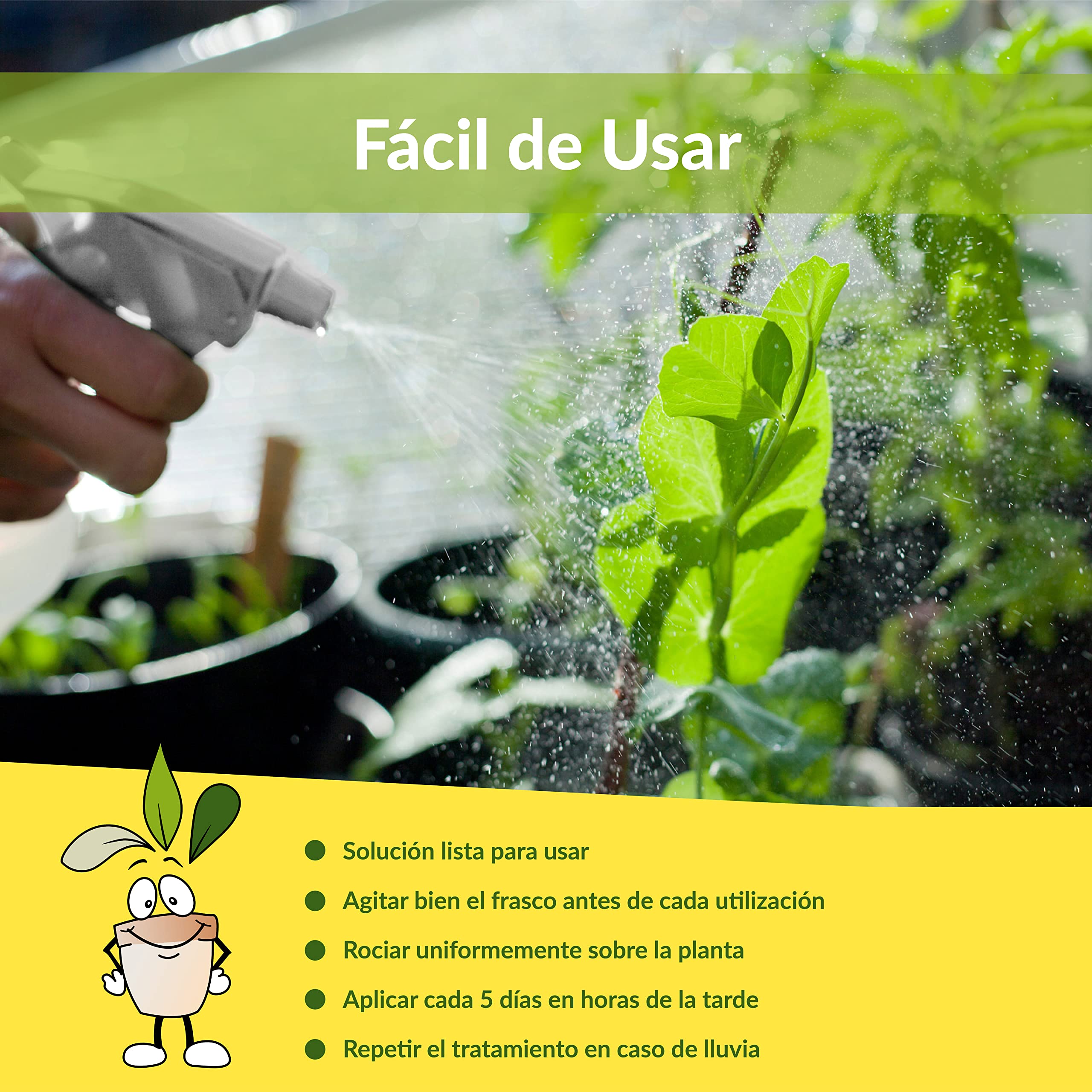 CLOSTER Spray de Aceite de Neem - Insecticida Natural para Plantas en Jardín Balcón contra Pulgones Chinches Ácaros Araña Cochinilla, Desinfestante Biodegradable Ecológico Spray 500ML Listo para Usar