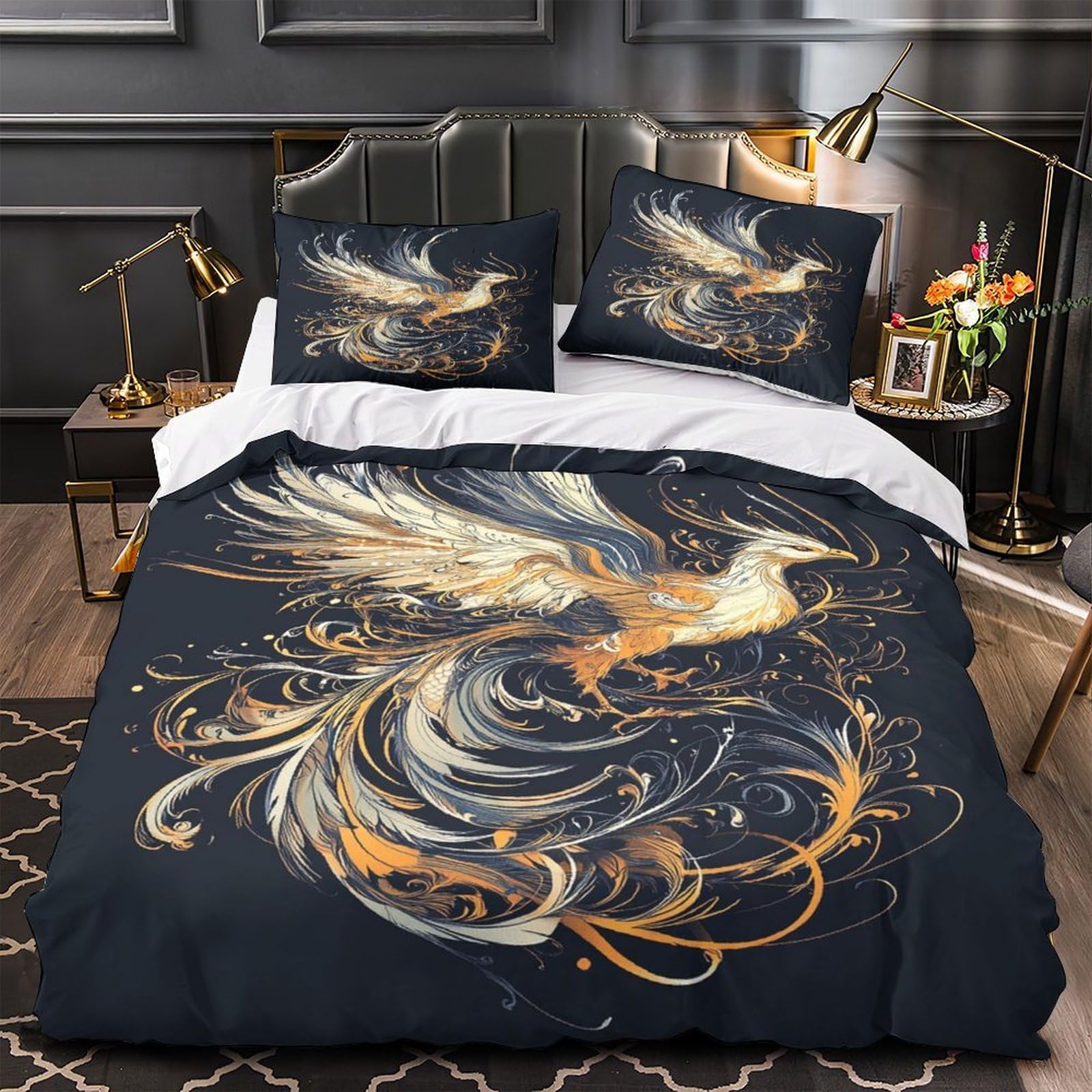 Parure de lit oiseaux mythiques 135x200cm pour chambre enfant et adulte