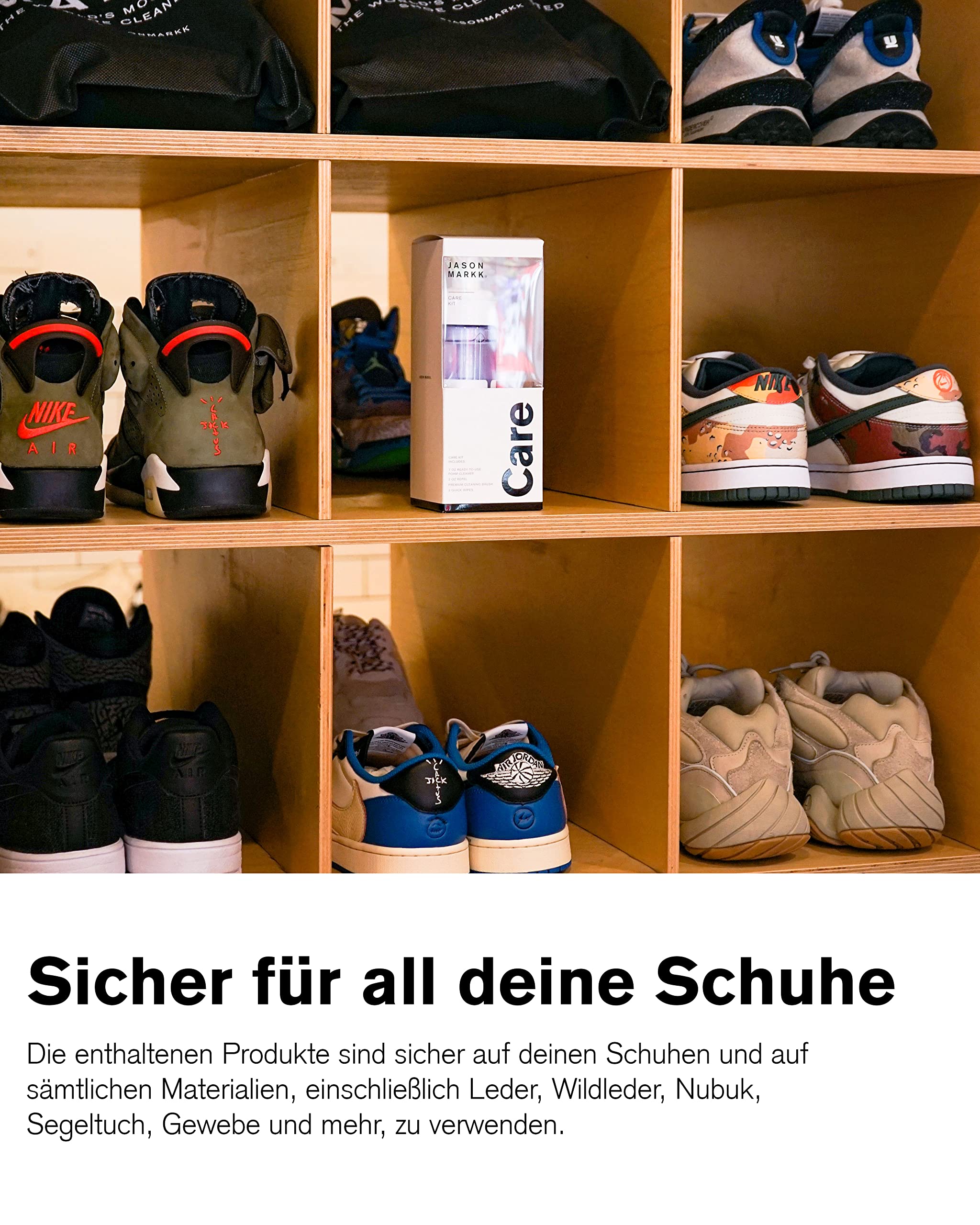 Jason Markk Hat Care Kit, 4 oz/ 118ml Schaumreiniger, Premium-Reinigungsbürste, reinigt effektiv Kappen, sicher auf allen Materialien, speziell entwickelt für Baumwolle, Wolle, Filz & mehr, parfümfrei