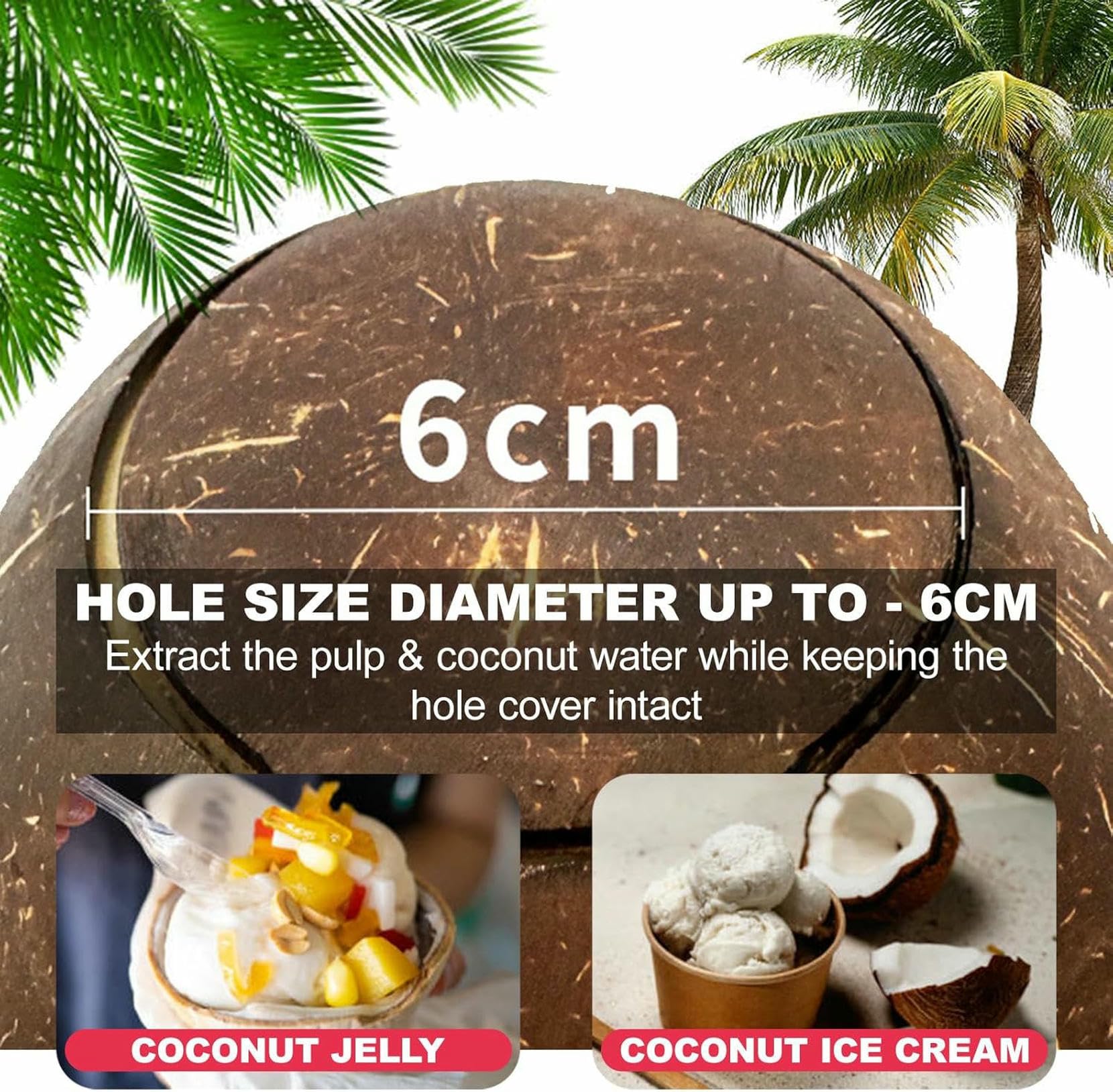 Strumento Apri-cocco Ricaricabile, Macchina Elettrica Senza Fili Per L'apertura Dei Fori Del Cocco, Diametro Del Foro Fino A 6 Cm, Per Noci Di Cocco Mature Per Negozi/bancarelle Di Frutta(Black)