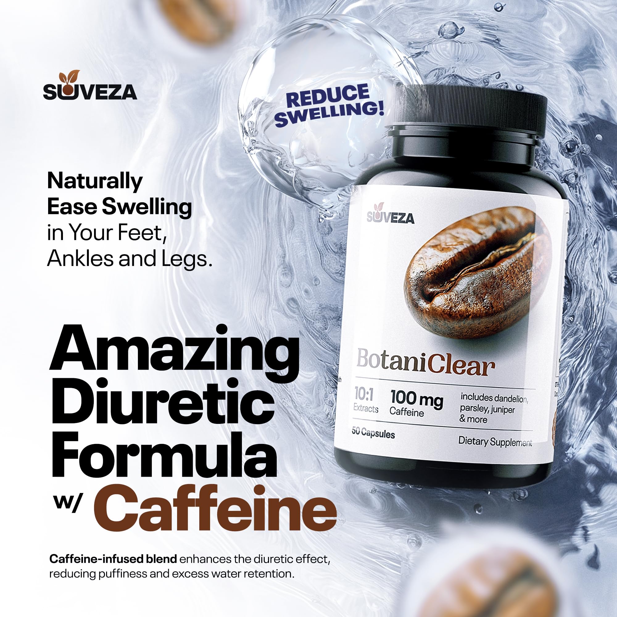 Water Pills for Swollen Feet or Swelling in Your Leg – Contains Diuretics to Reduce Water Retention — Botaniclear for Edema Relief! Reduce Swelling in Your Foot, Ankles, and Legs Naturally. — Amazon image 2