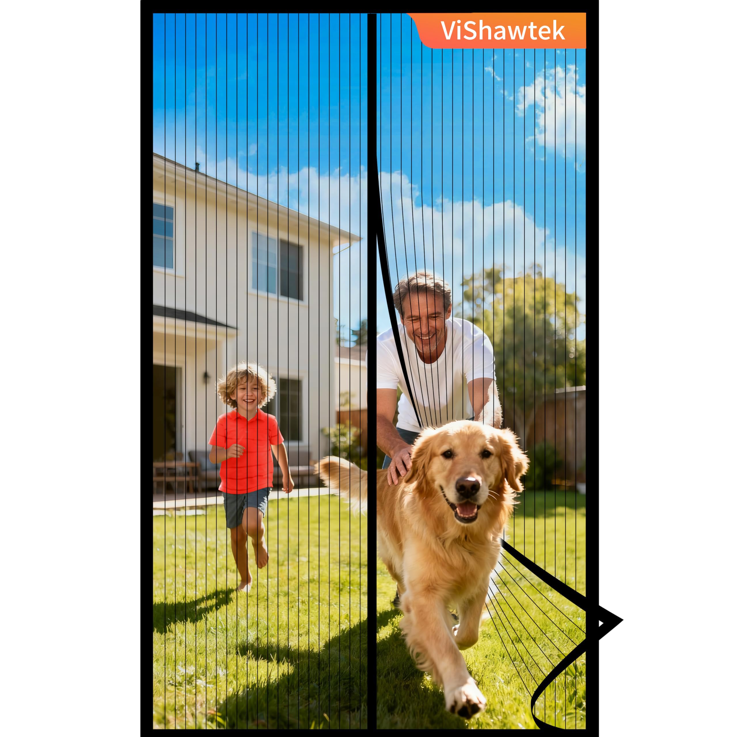 ViShawtek Fly Screens for Doors, Magnetic Fly Screen Curtain 140x200cm, Patio Door Nets with Magnets for Keeping Out Flies, Mosquito Net, Insect Mesh