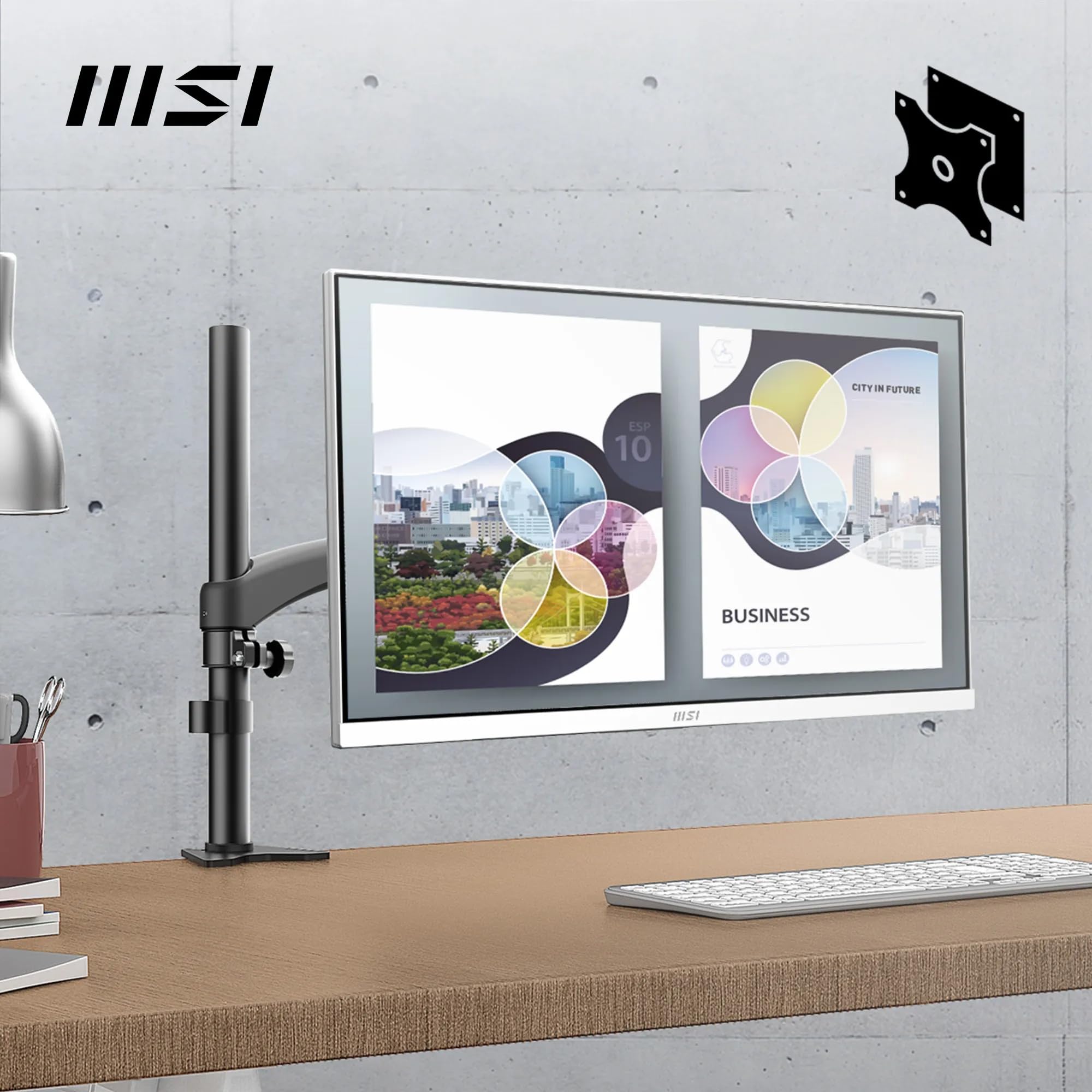 MSI Pro MP2412WDE Moniteur Professionnel 23,8" (60 cm) Full HD (1920 x 1080) 100 Hz, 1 ms, Adaptive Sync, Design sans Cadre, HDMI