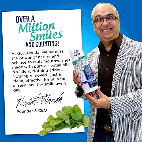 Vista 8 de GuruNanda Enjuague bucal Oxyburst de doble barril, sin alcohol ni flúor, peróxido de hidrógeno para promover dientes más blancos, menta silvestre, 3