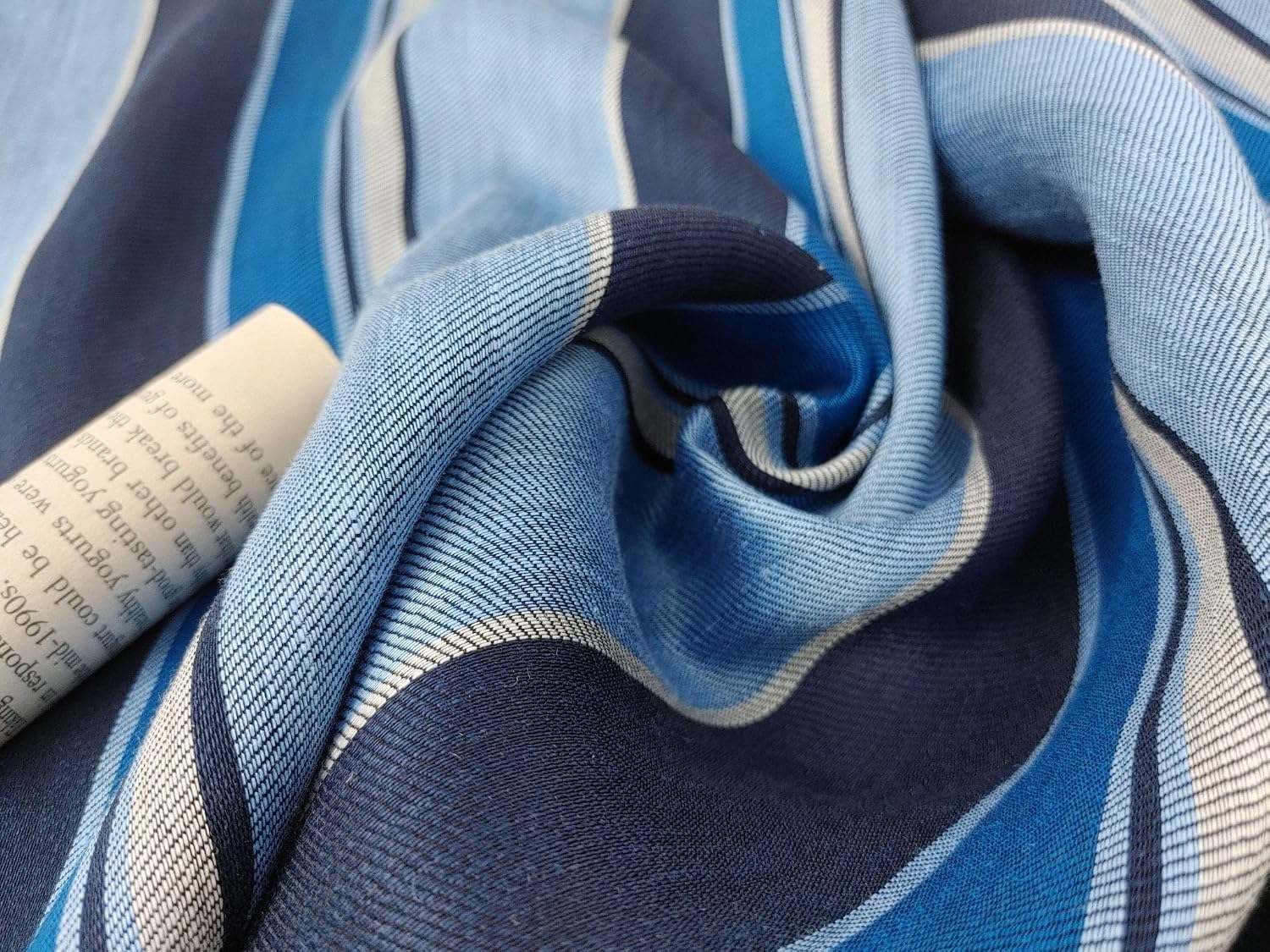 Blue Linen Rayon Twill Multi Stripe Fabric 4723 Blue