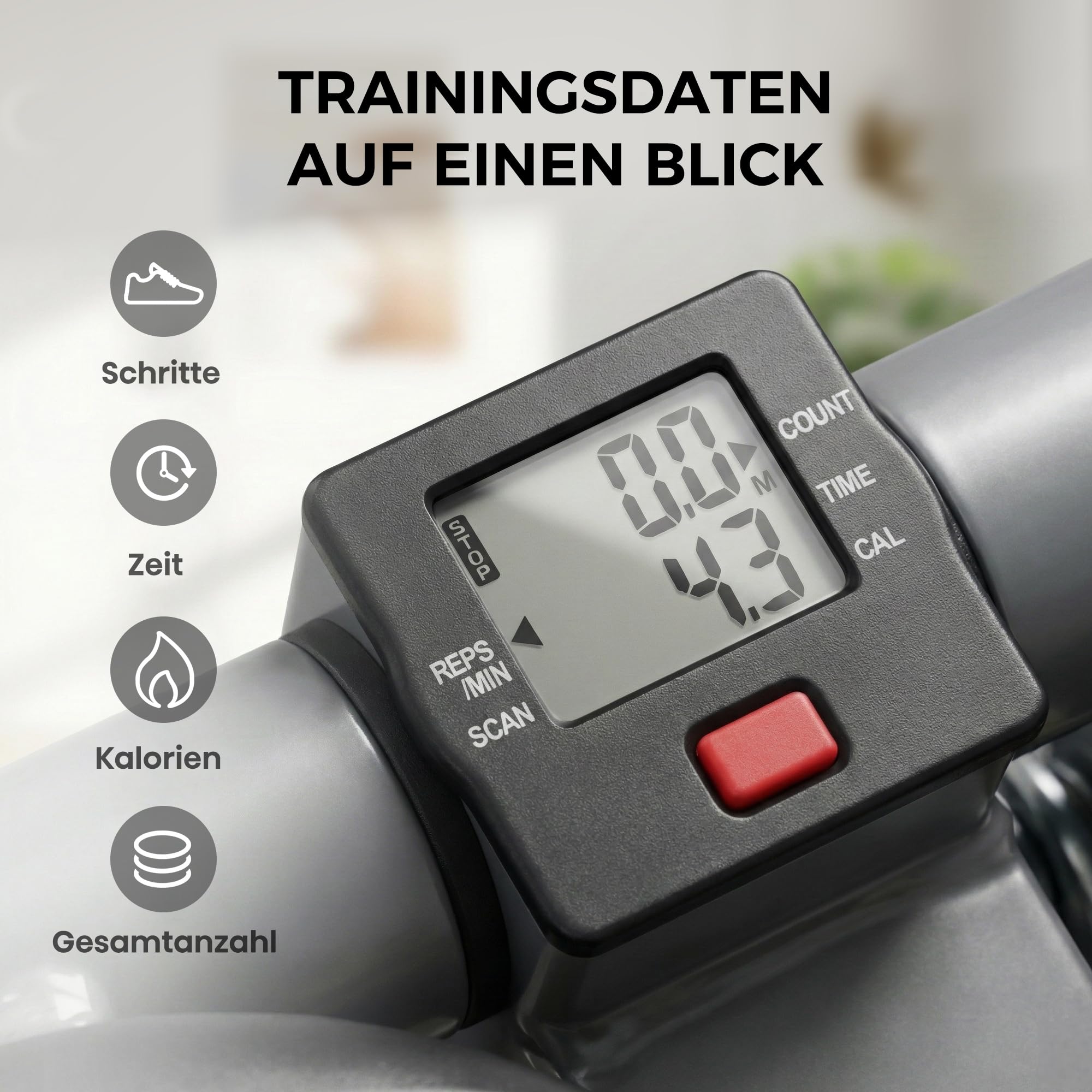Niceday Mini Stepper for Home | Up-Down Stepper with Power Ropes | Home Trainer with LCD Display | 2 in 1 Training Device up to 100 kg | Leg/Arm Trainer, Home Fitness Exercise.