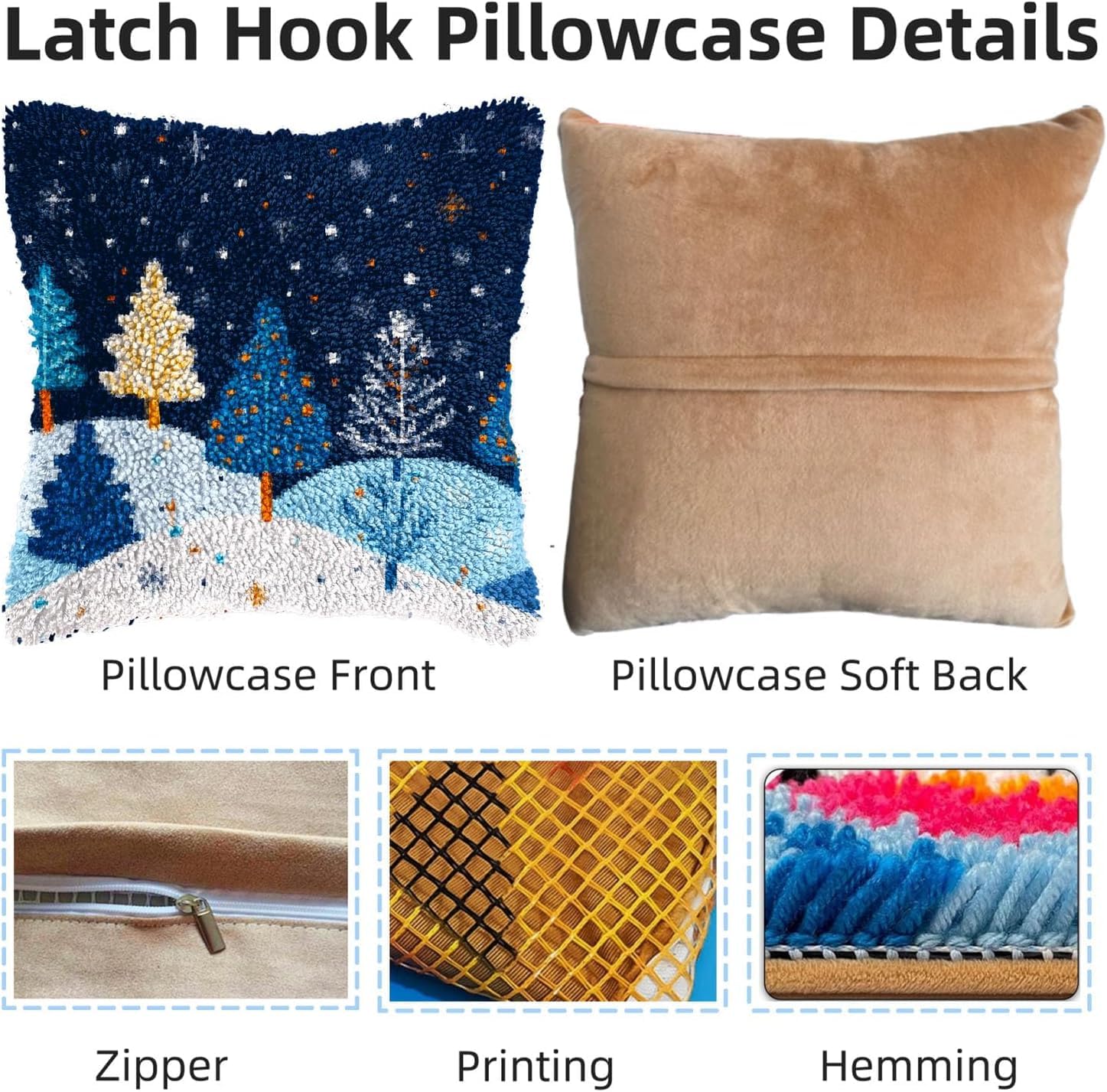 55 x 75 cm Knoophaak Kussensets voor Volwassenen | Klink haak Kits