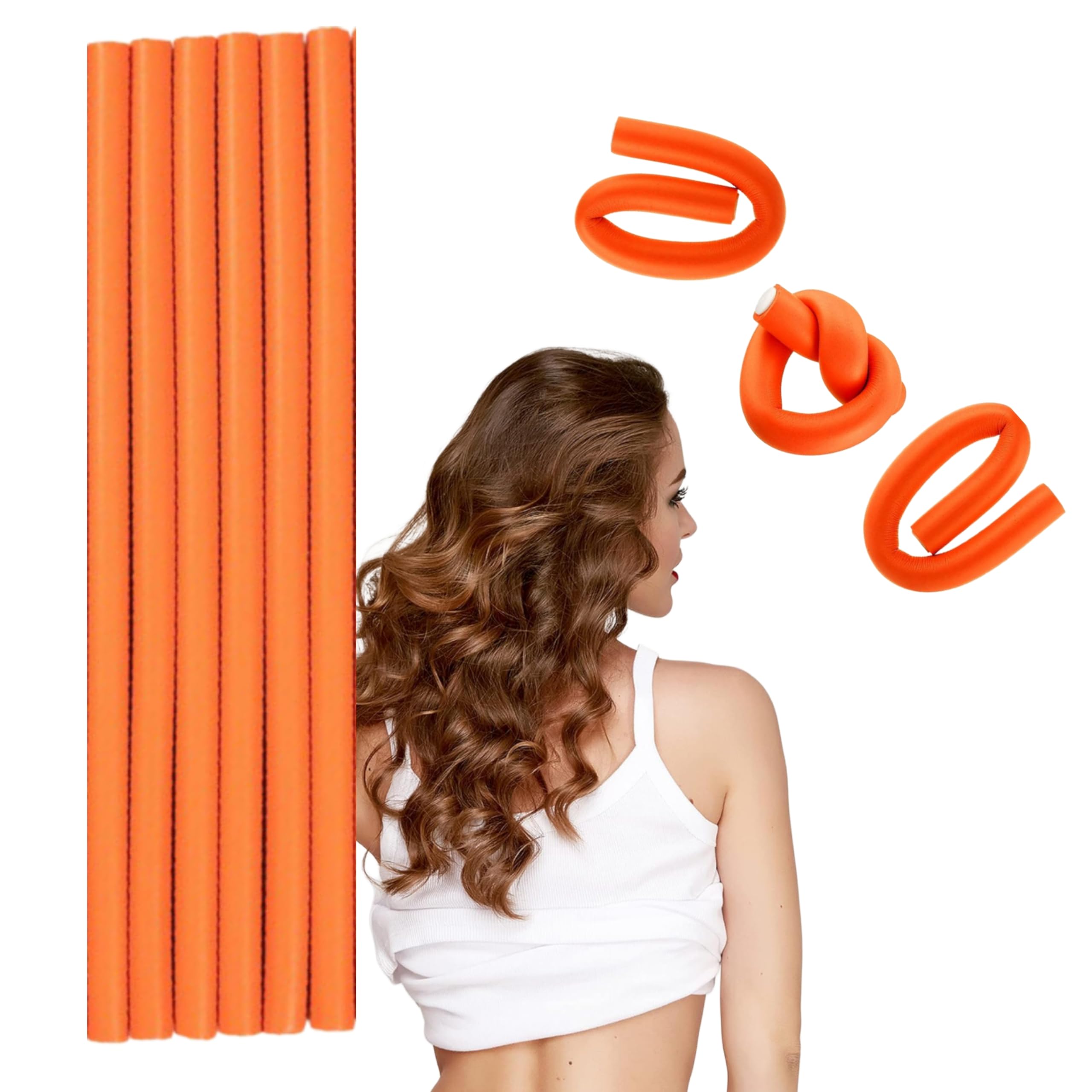 Flexible Foam Curling Rods,Twist Foam Hair Rollers,Soft Foam No Heat Hair Rods Curlers Home– 6 Pack-image-42