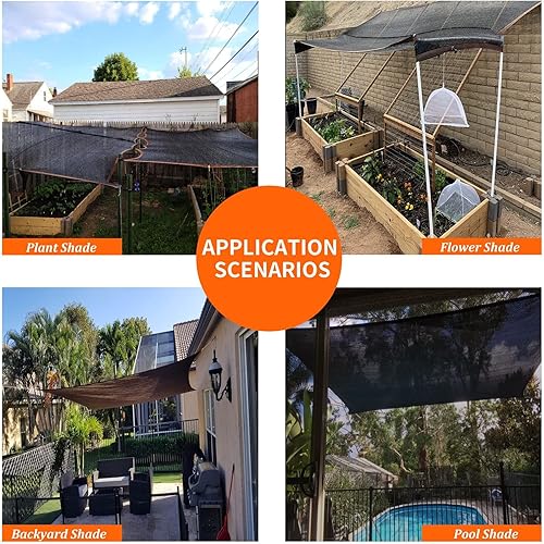 Miniatura 7 de Tela de sombra 90% 10 pies x 13 pies, red de sombra con ojales, red de bloqueo UV para plantas, cubierta de invernadero, granero, flores, patio,