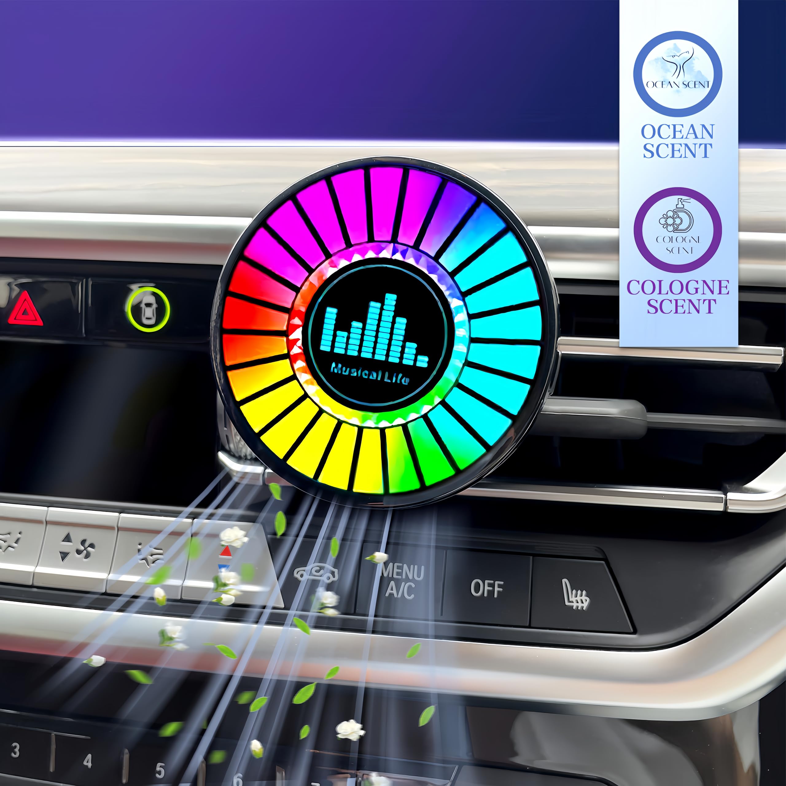 Music LED Disc with Aroma Diffuser - Syncs with Music Rythm, Pleasant Scent