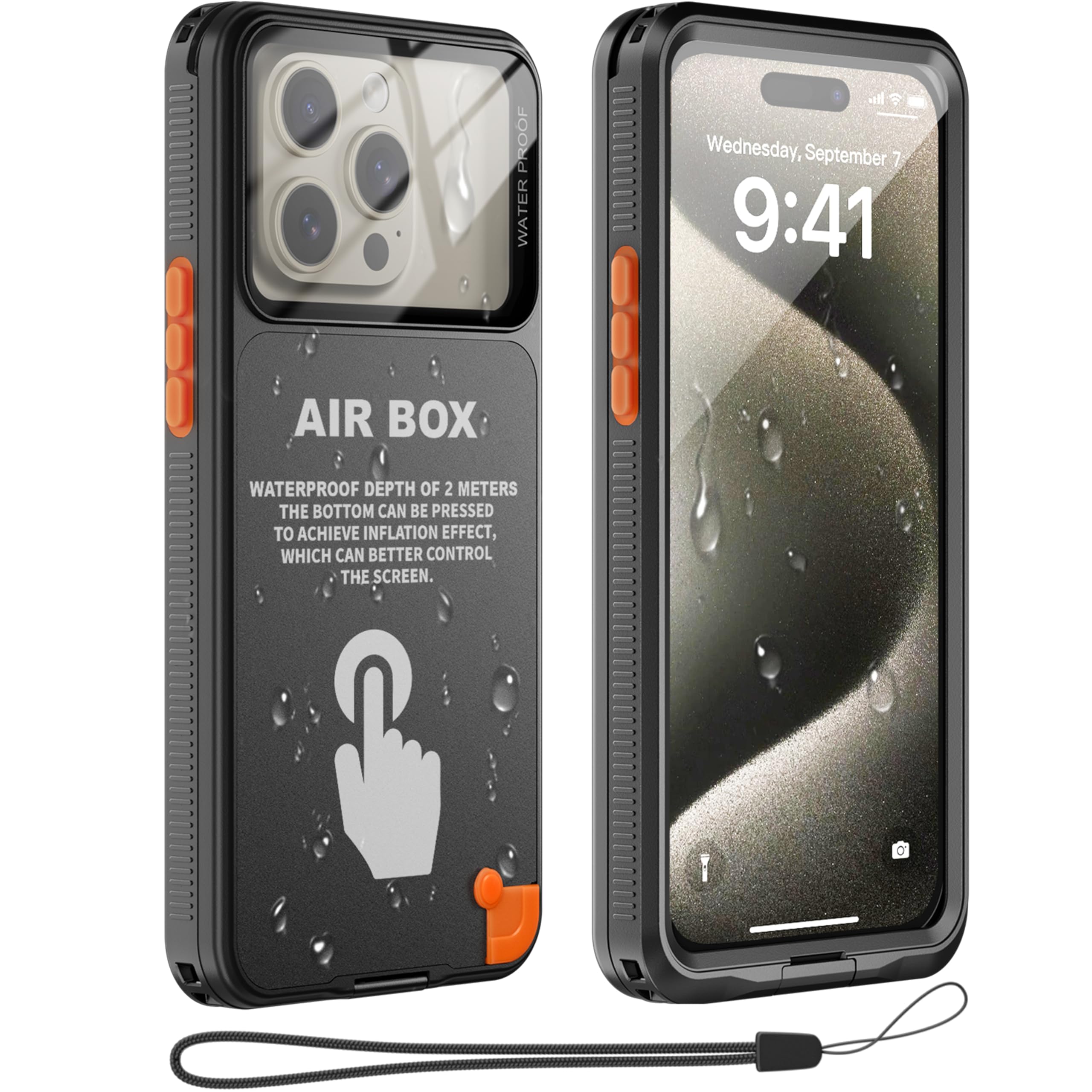 Mitywah Waterproof Case for iPhone, Underwater Snorkeling Diving Phone Case for iPhone 15PM 14PM 13PM 12PM /15PLUS 14PLUS, HD Underwater Photography