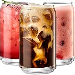 Ensemble de verres à boire 6 - Tasses en verre en forme de boîte Verres Highball, 16oz Verres à canettes, verres à café glacés, verres de thé glacé, tasse à tumbler, verres pour cocktails, verres en verre à eau transparent à whisky Soda.