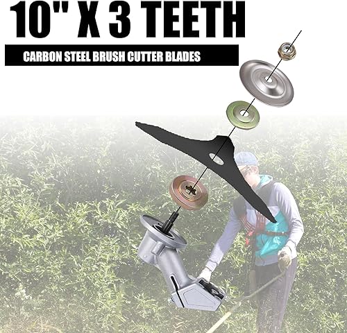 Miniatura 5 de Cuchillas cortadoras de cepillo de acero al carbono de 10 pulgadas x 3 dientes, cortador de cepillo de punta de carburo de 10 pulgadas x 80T