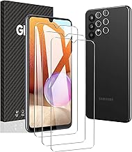 Seninhi Tempered Glass for Galaxy A32 5G [Screen Protector X2] [Camera Lens Protectors X2] HD Clear Anti-Scratch Bubble Free [Functions While Docking] - 0.3mm Thickness Bubble Free, Ultra Clear 9H