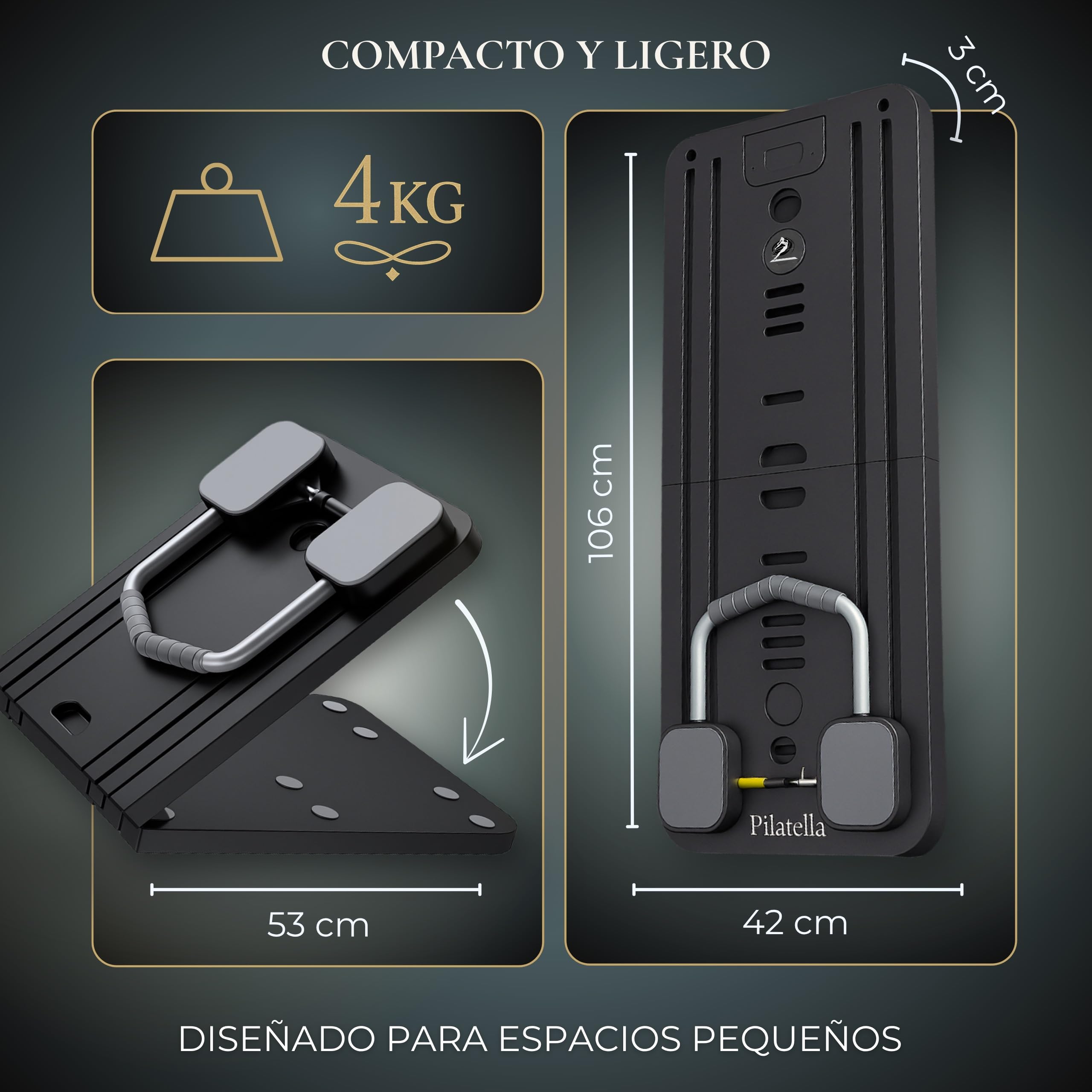 Tabla Pilates Multifuncional Plegable 5 en 1 | Maquina Pilates para Casa, Pilates Reformer, Mini Pilates Reformer, Pilates Board Premium + Ebook 10 Ejercicios | 2026