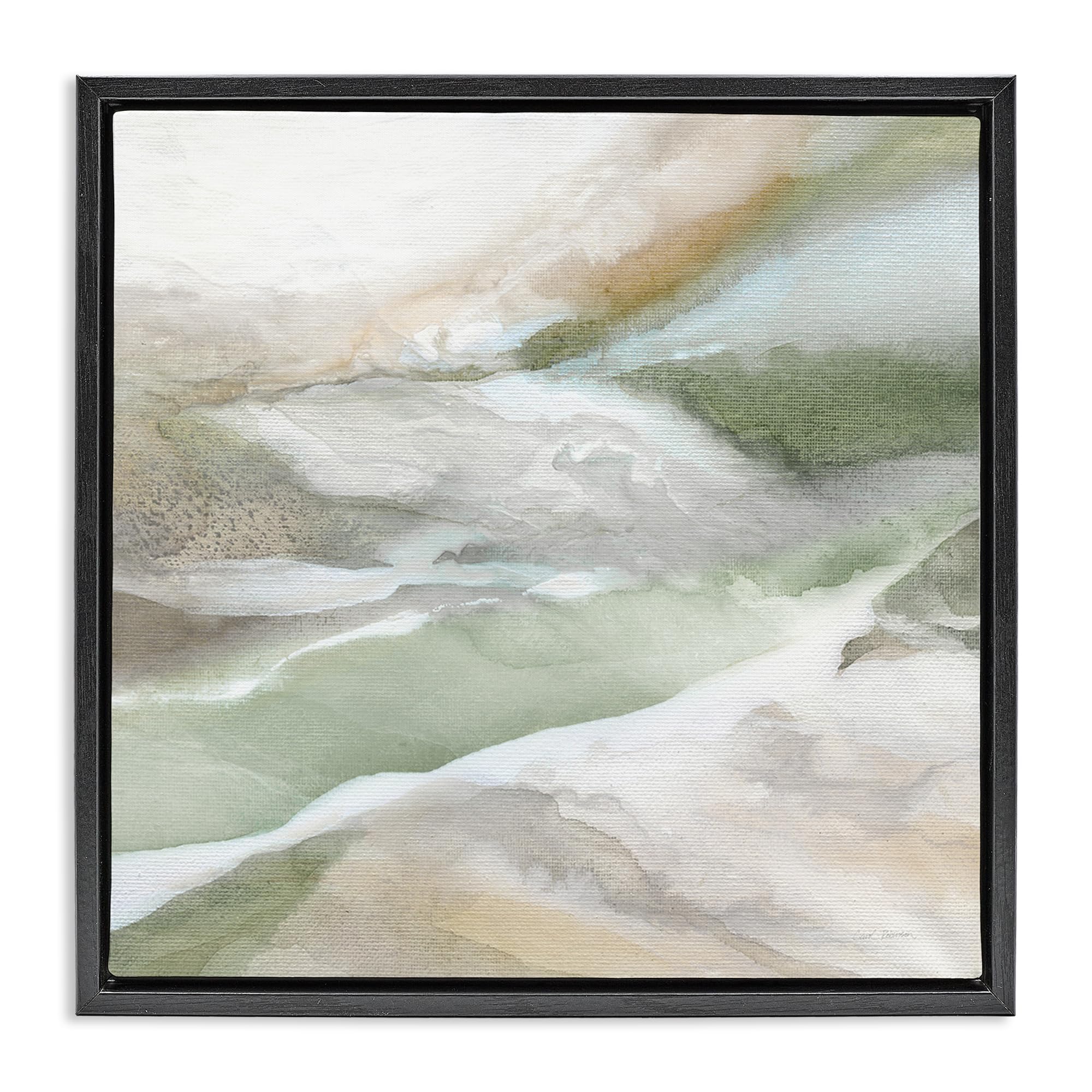 'Serene Misty Landscape'| Floating Frame Canvas Art