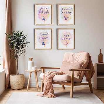 Fairy Quotes Art Prints (Set of 4) - Girls Room Decor - 8x10s