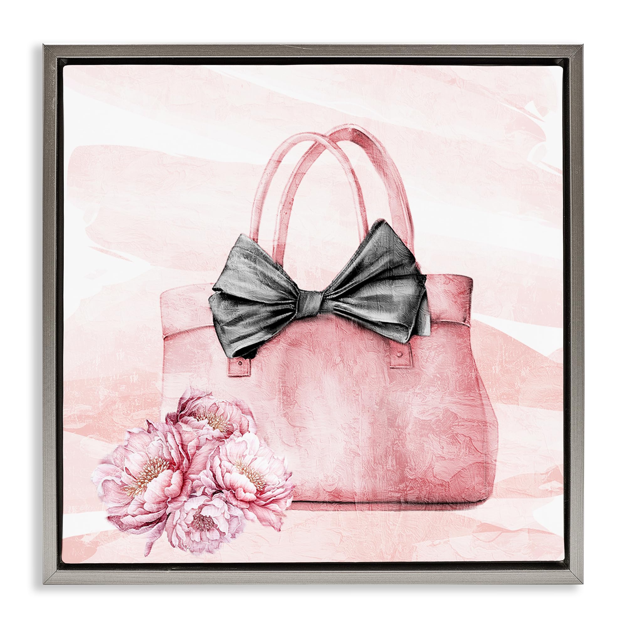Stupell Industries Luster Gray (Matte) Blush Glam Floral Still Life Chic, 17 X 17 Inch Canvas In Floater Frame
