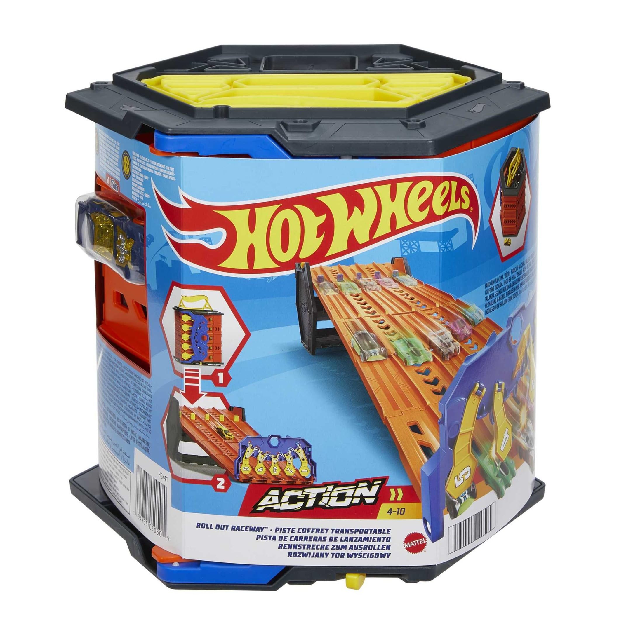Hot Wheels Action Pista para coches de juguete portátil, incluye 1 vehículo (Mattel HGK41)