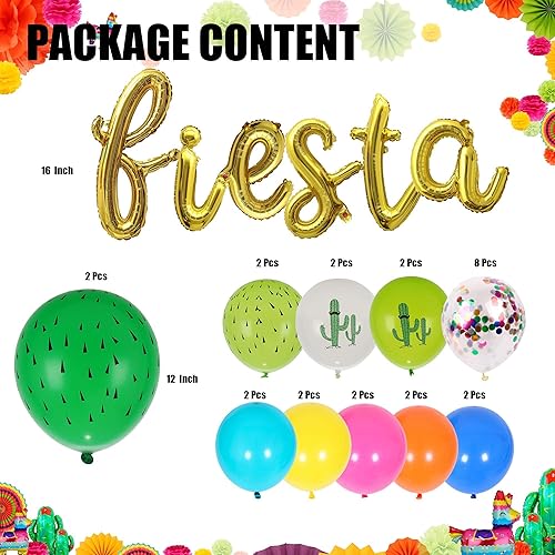 Miniatura 3 de 40 globos de papel de aluminio para fiesta con temática mexicana, taco, llama, cactus, aguacate, mylar, cumpleaños, fiesta mexicana, globos de látex