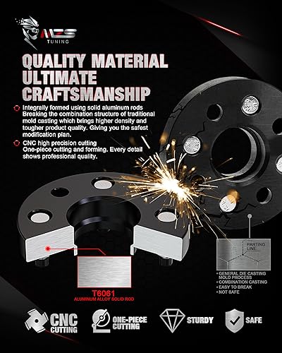 Miniatura 2 de MZS Espaciadores de ruedas 12 pulgada de grosor de 0197 x 5315in 0197 x 5500in 0236 x 5315in 0236 x 5500in apto para camionetas SUV de 5 6 lengüetas